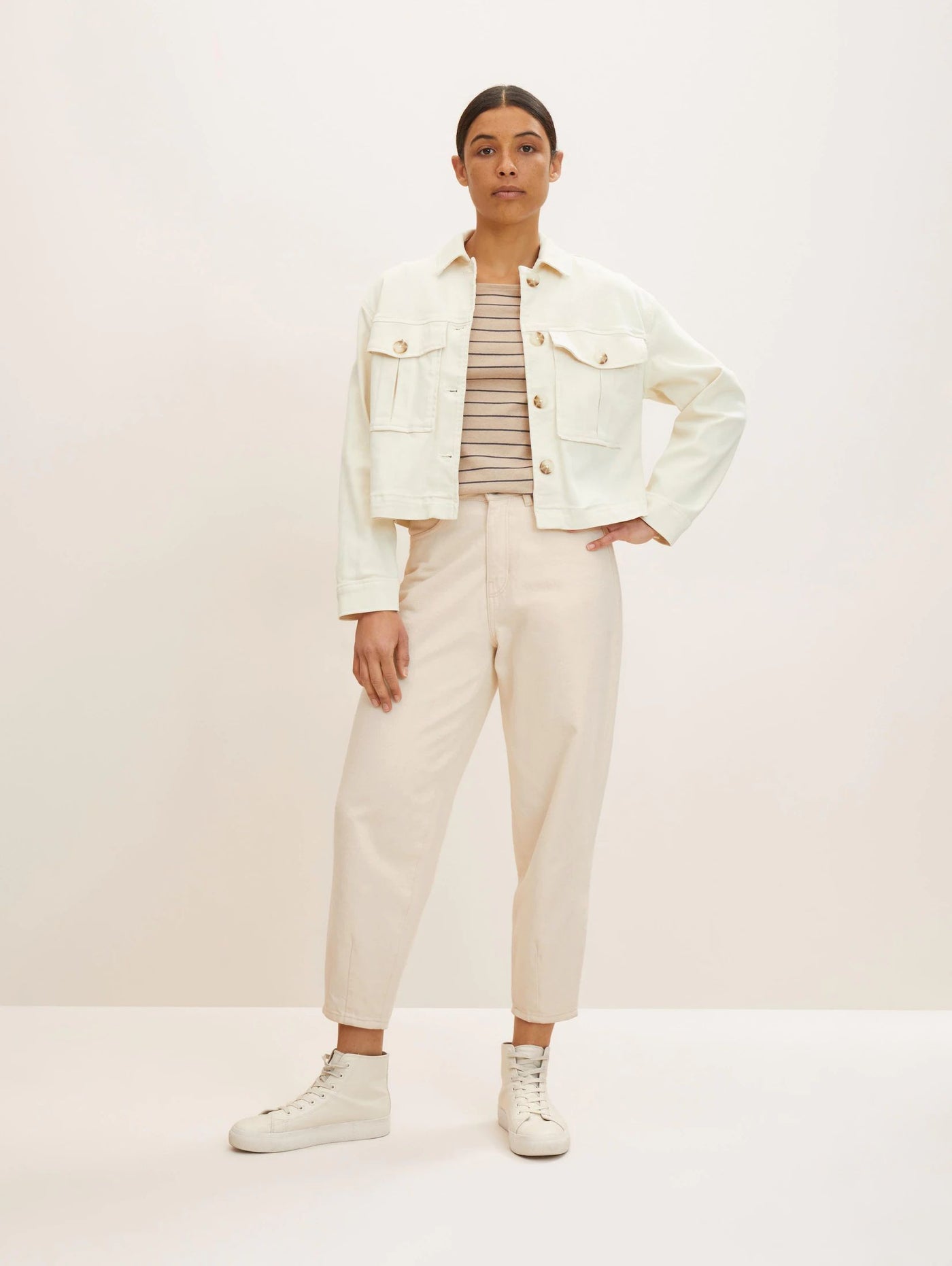 Tom Tailor Langarmshirt mit Rundhalsausschnitt und Streifenmuster