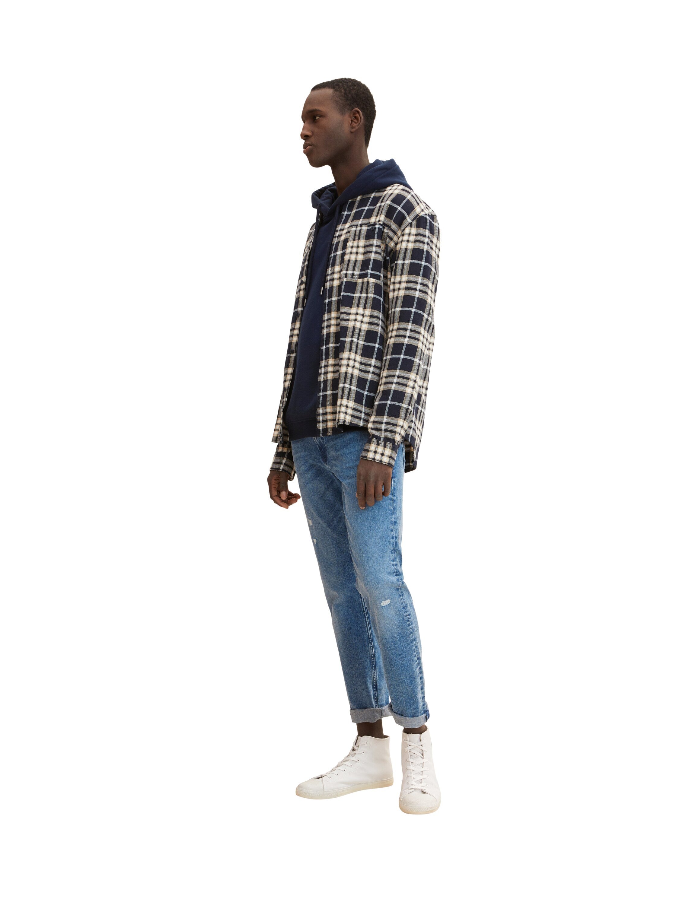 Tom Tailor Piers Slim Jeans im Five-Pocket-Style mit Destroyed Effekten