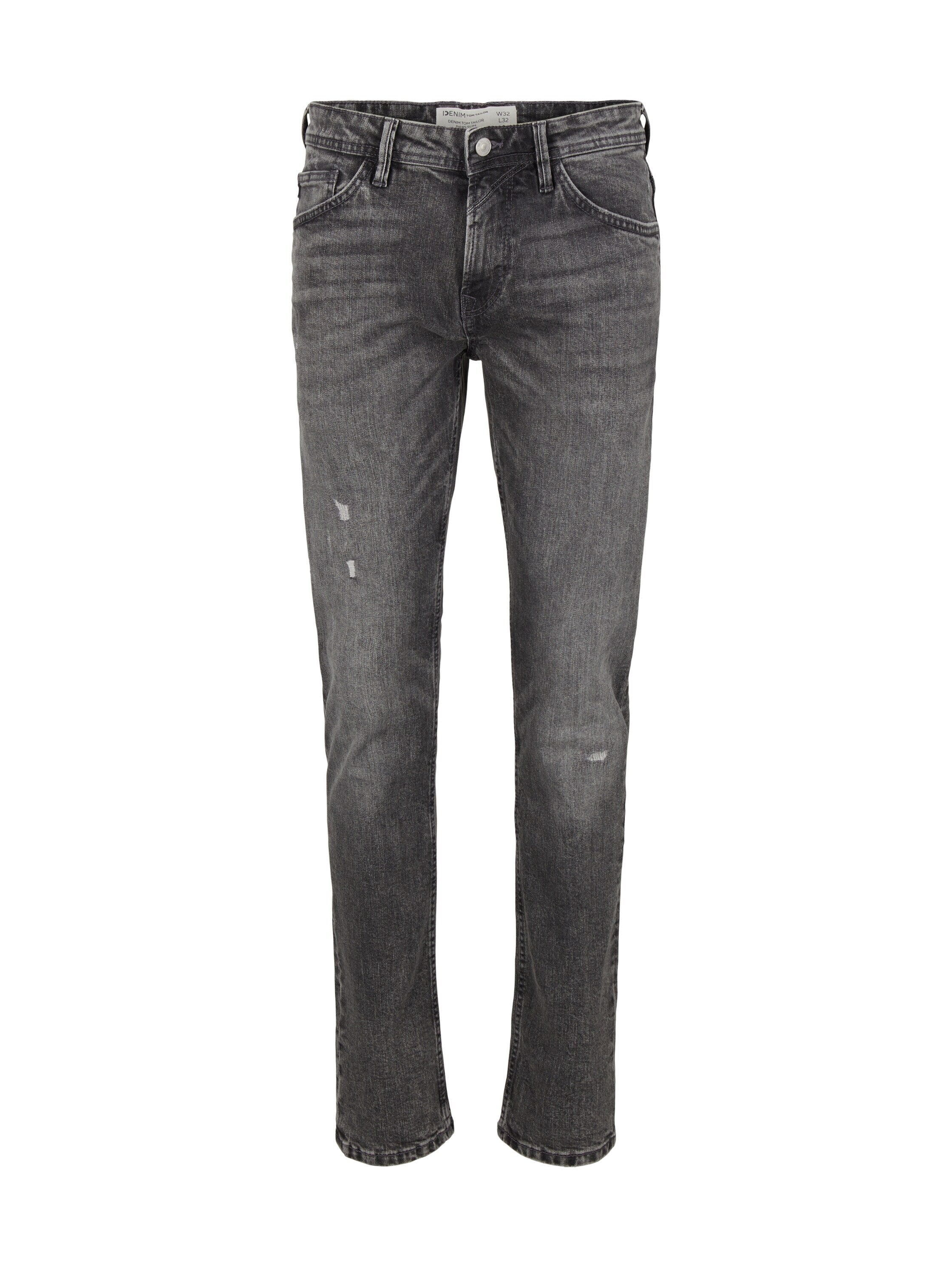 Tom Tailor Piers Slim Jeans im Five-Pocket-Style mit Destroyed Effekten