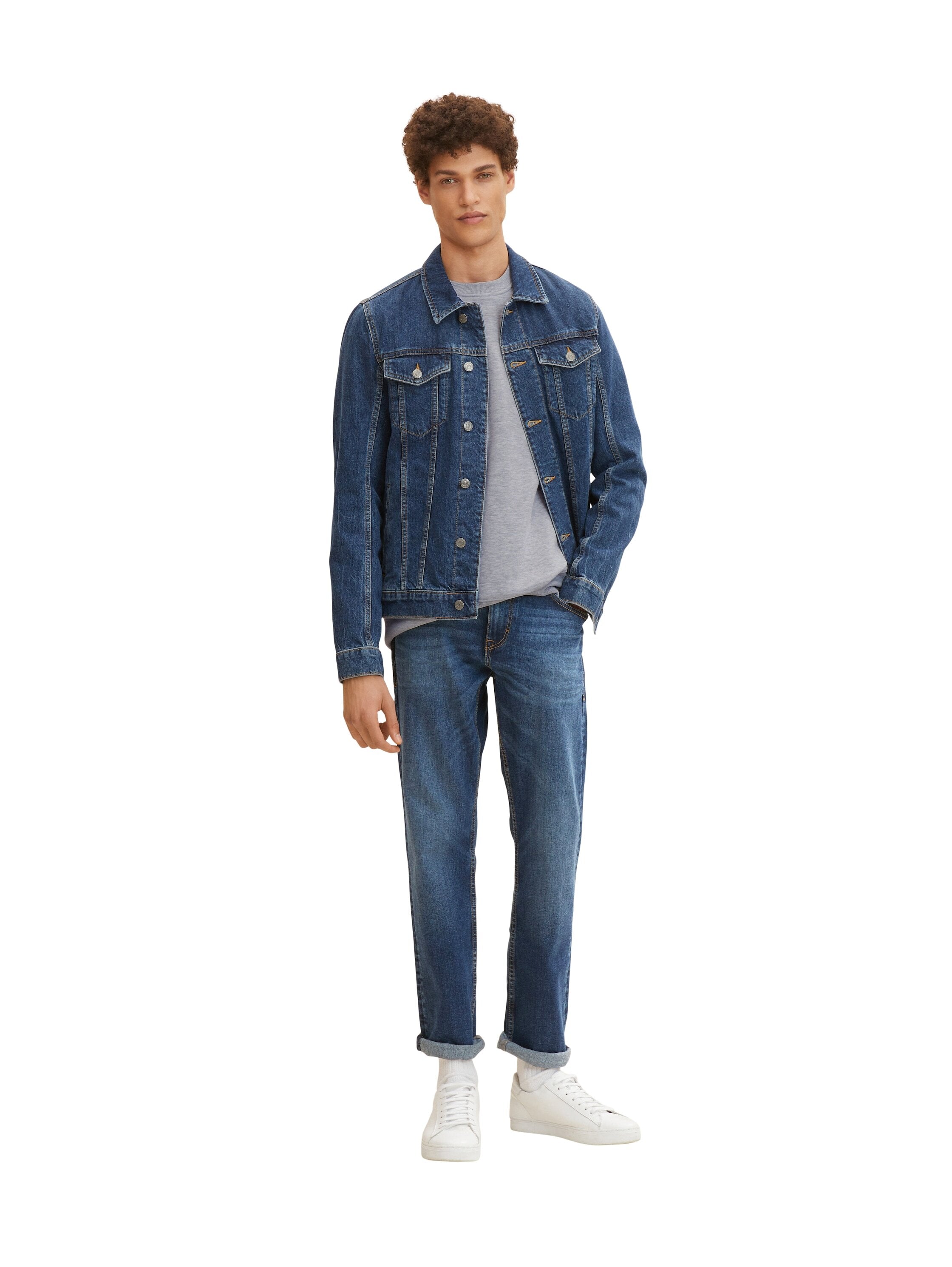 Tom Tailor Marvin Straight Jeans mit Logo-Badge im Five-Pocket-Style