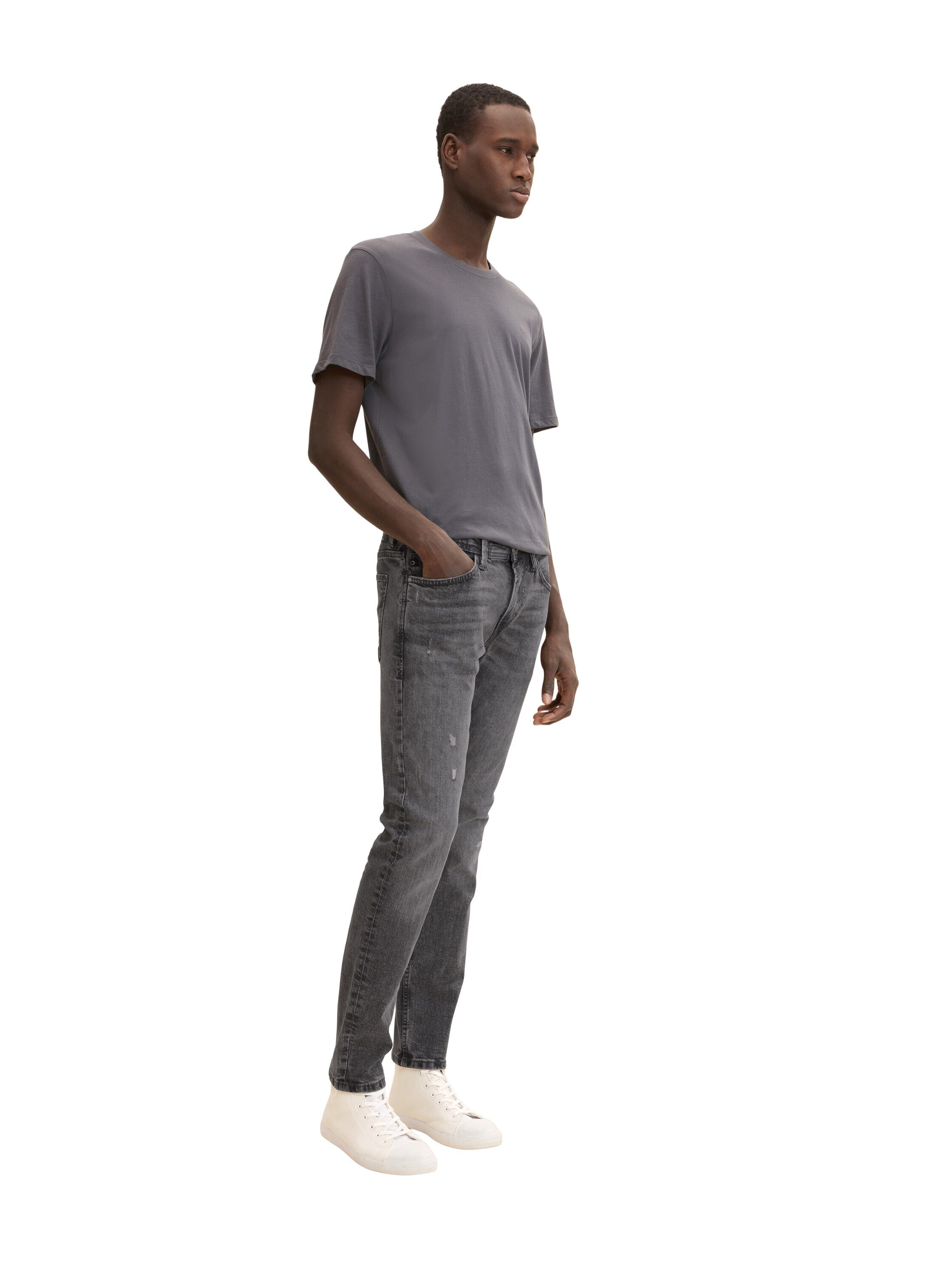 Tom Tailor Piers Slim Jeans im Five-Pocket-Style mit Destroyed Effekten