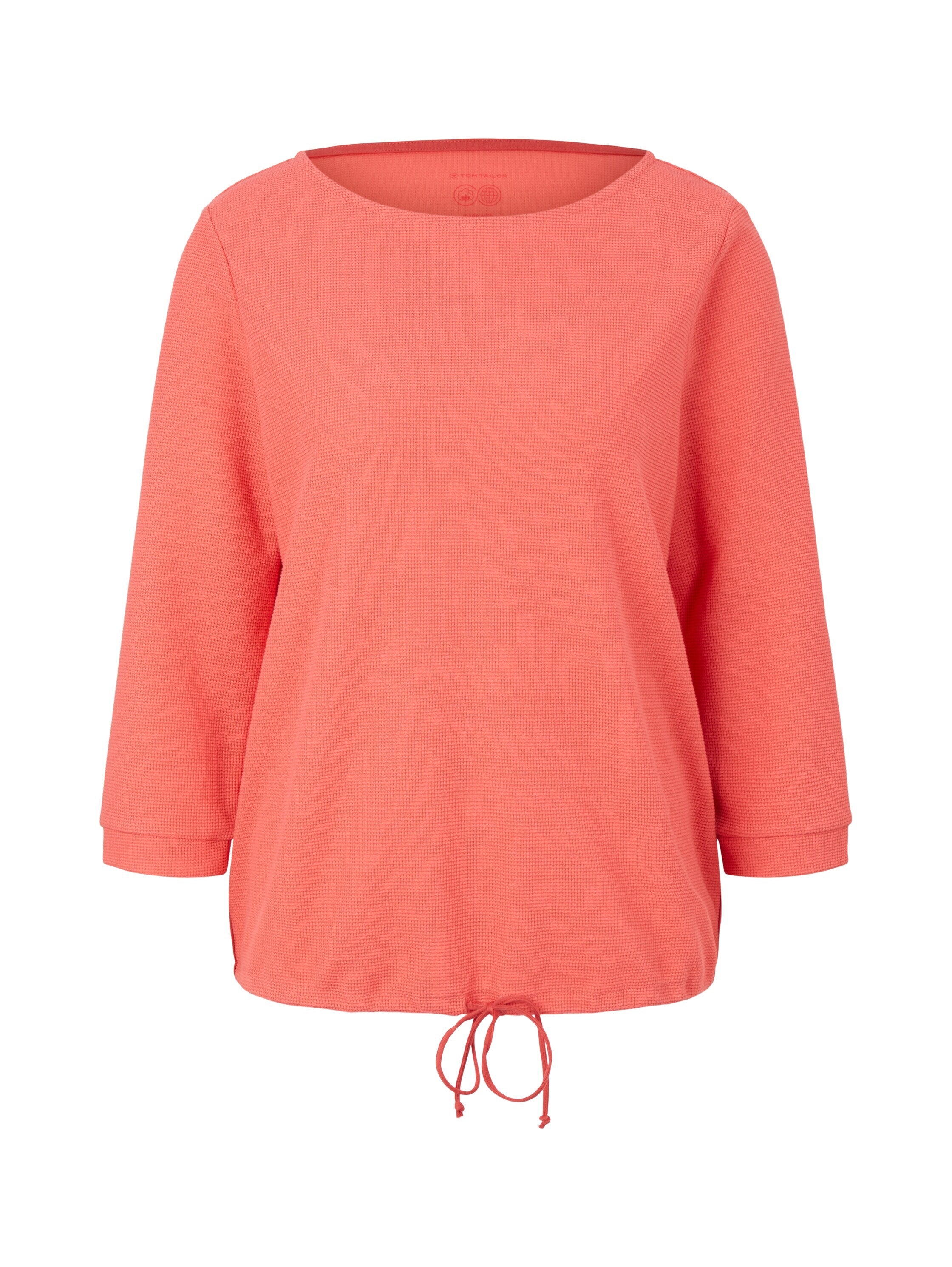 Tom Tailor Strukturiertes Shirt mit Rundhalsausschnitt aus Bio-Baumwolle