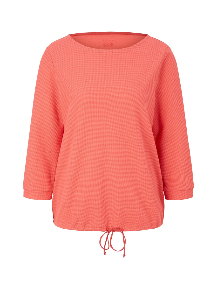 Tom Tailor Strukturiertes Shirt mit Rundhalsausschnitt aus Bio-Baumwolle