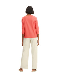 Tom Tailor Strukturiertes Shirt mit Rundhalsausschnitt aus Bio-Baumwolle