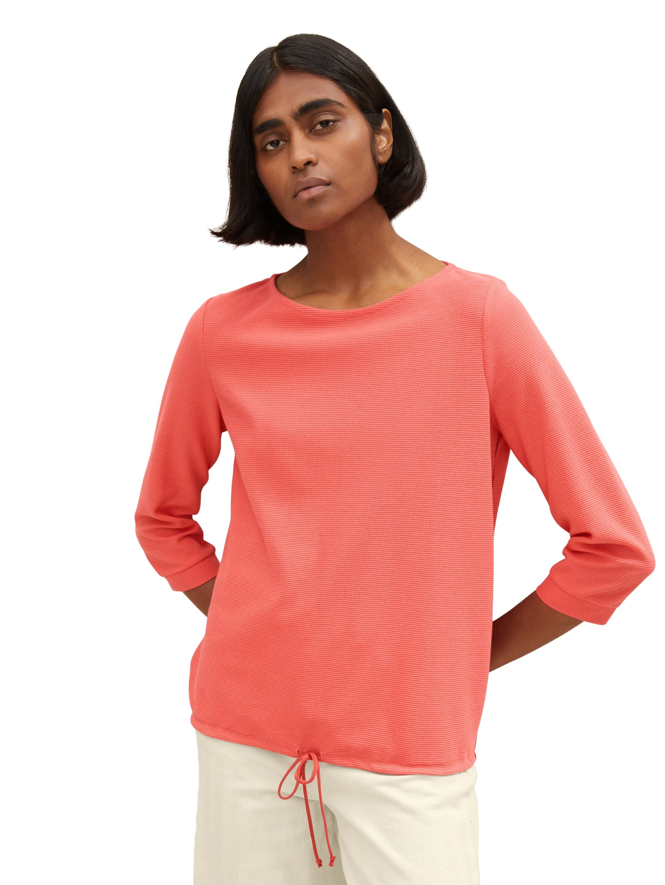 Tom Tailor Strukturiertes Shirt mit Rundhalsausschnitt aus Bio-Baumwolle