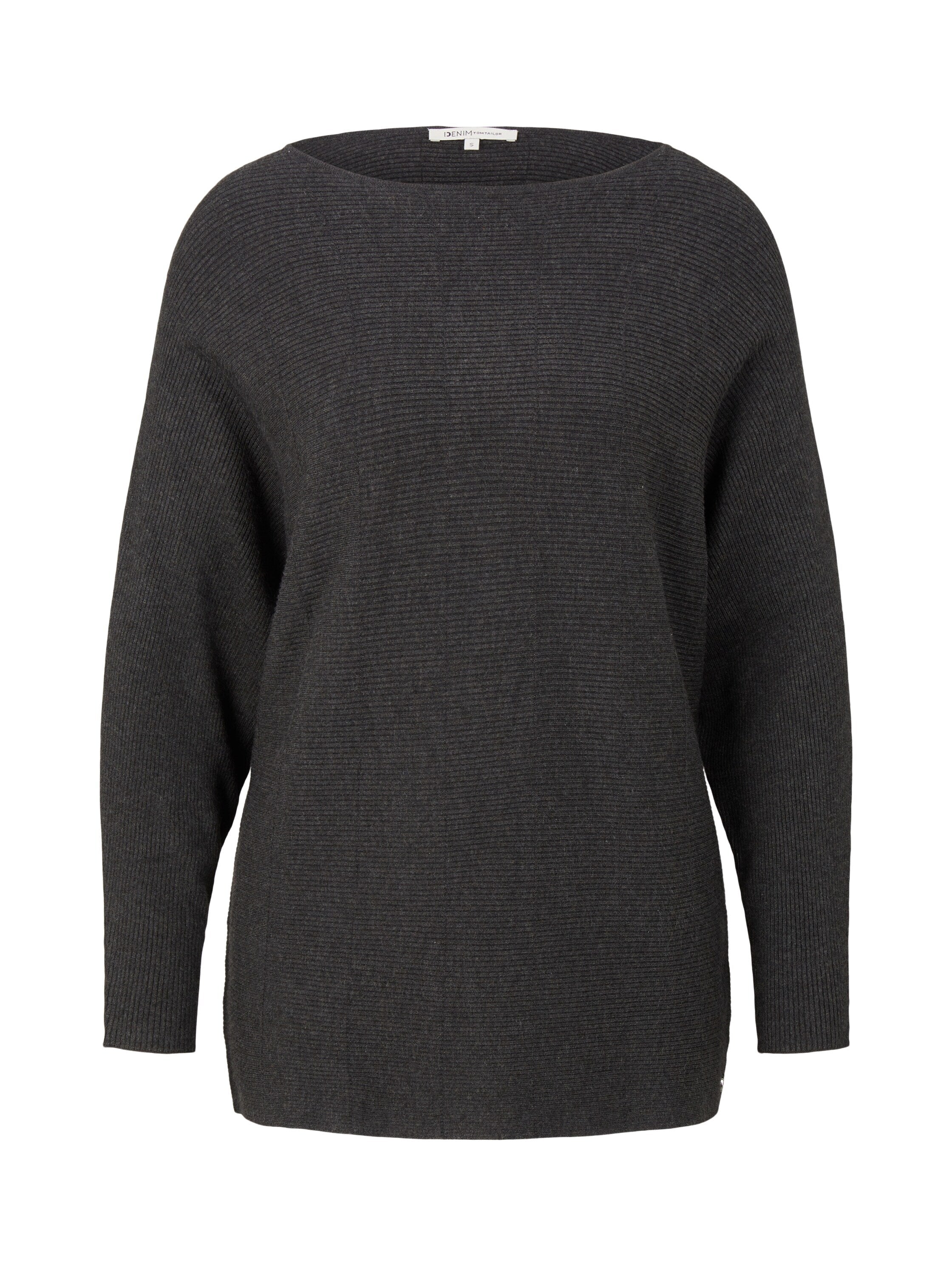 Tom Tailor Strickpullover mit U-Boot Ausschnitt und Fledermausärmeln