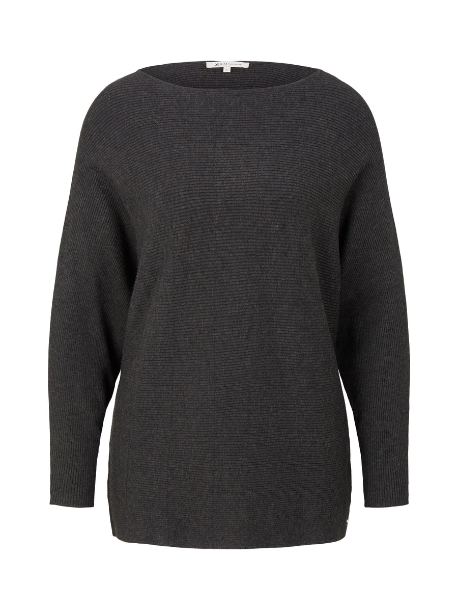 Tom Tailor Strickpullover mit U-Boot Ausschnitt und Fledermausärmeln