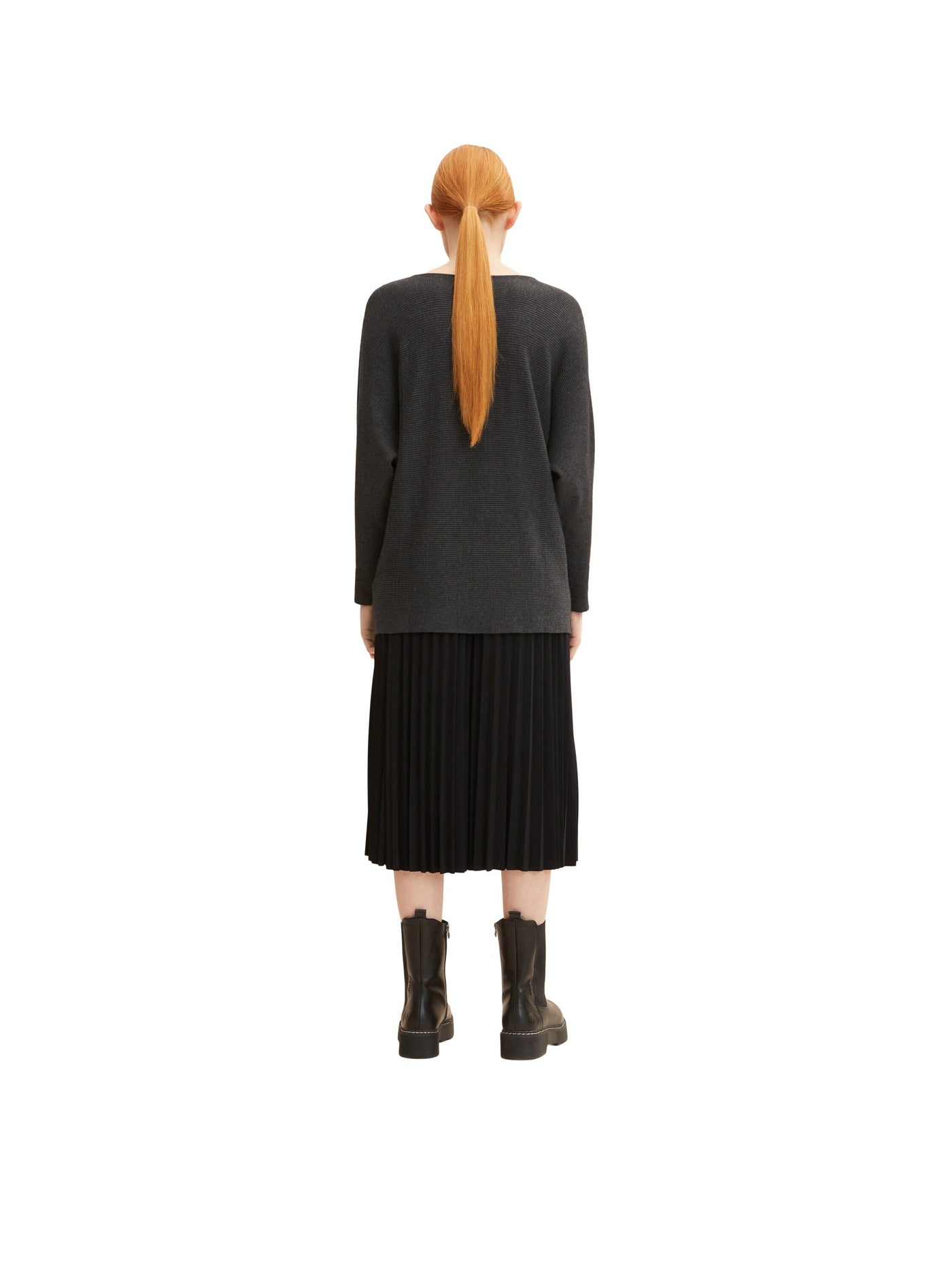 Tom Tailor Strickpullover mit U-Boot Ausschnitt und Fledermausärmeln