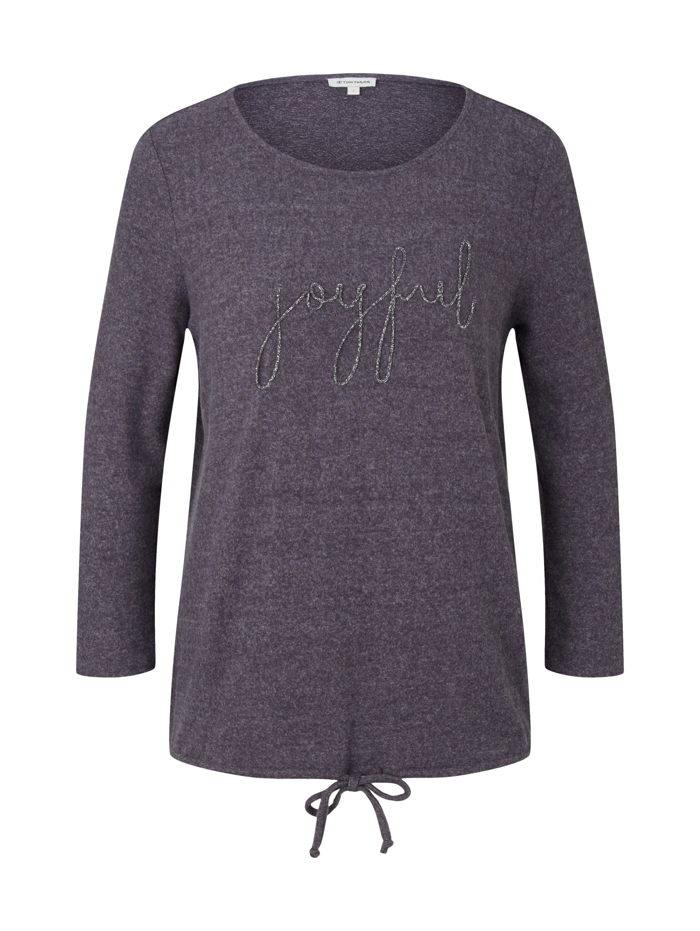 Tom Tailor 7/8 Arm Shirt mit Rundhalsausschnitt und Stickerei