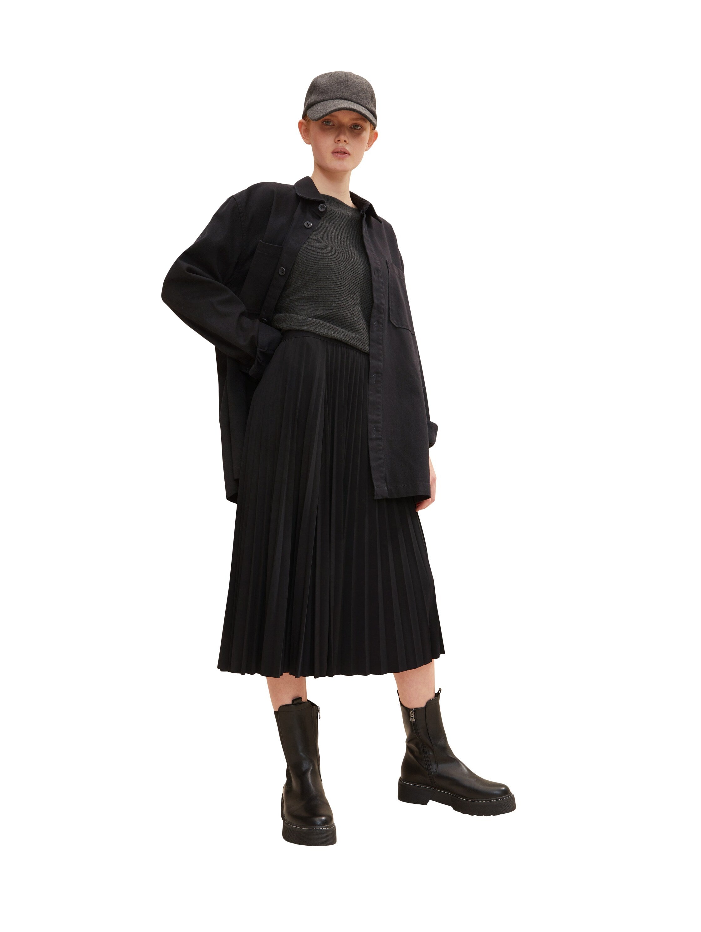 Tom Tailor Strickpullover mit U-Boot Ausschnitt und Fledermausärmeln