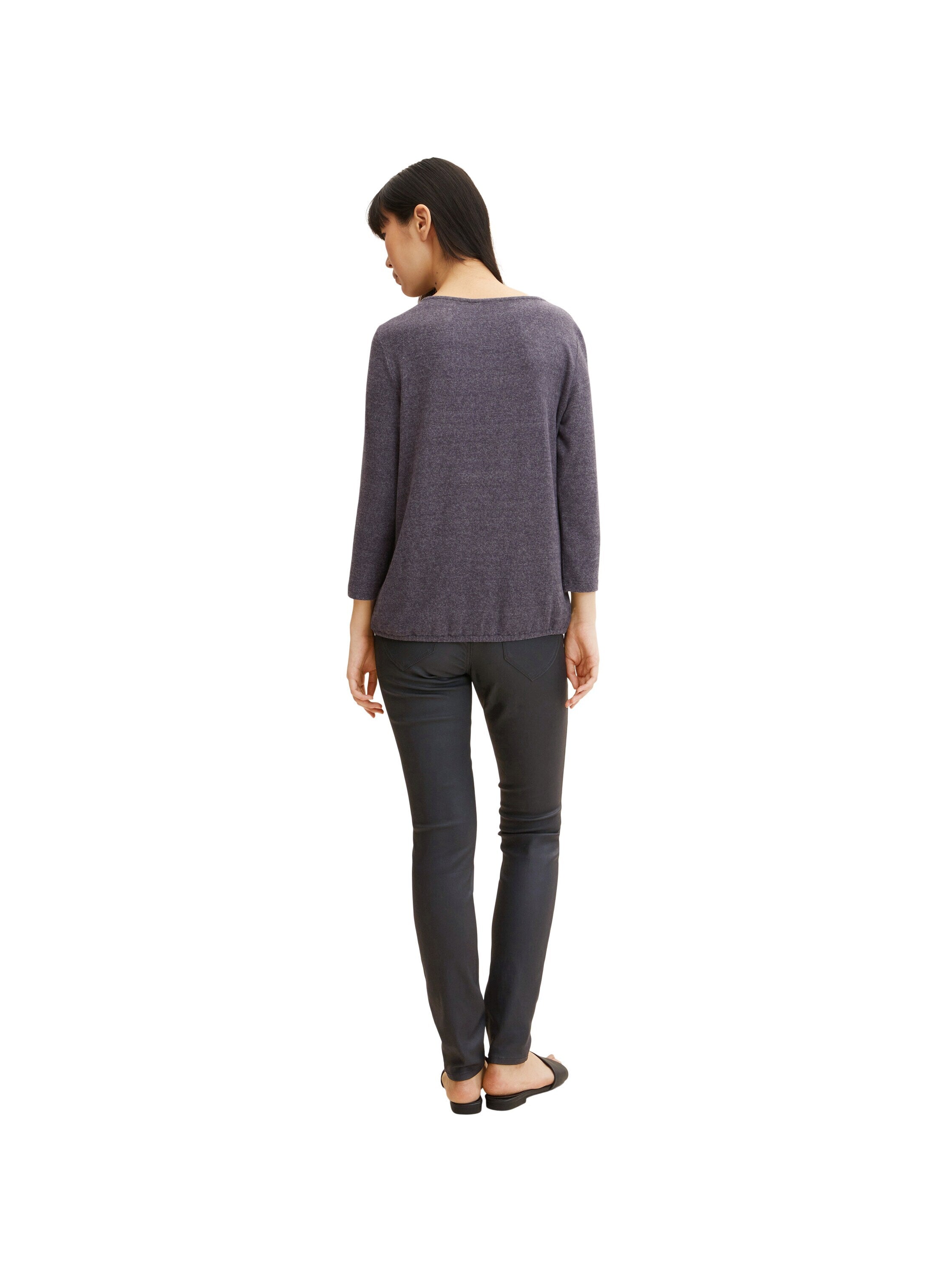 Tom Tailor 7/8 Arm Shirt mit Rundhalsausschnitt und Stickerei