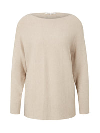Tom Tailor Strickpullover mit U-Boot Ausschnitt und Fledermausärmeln