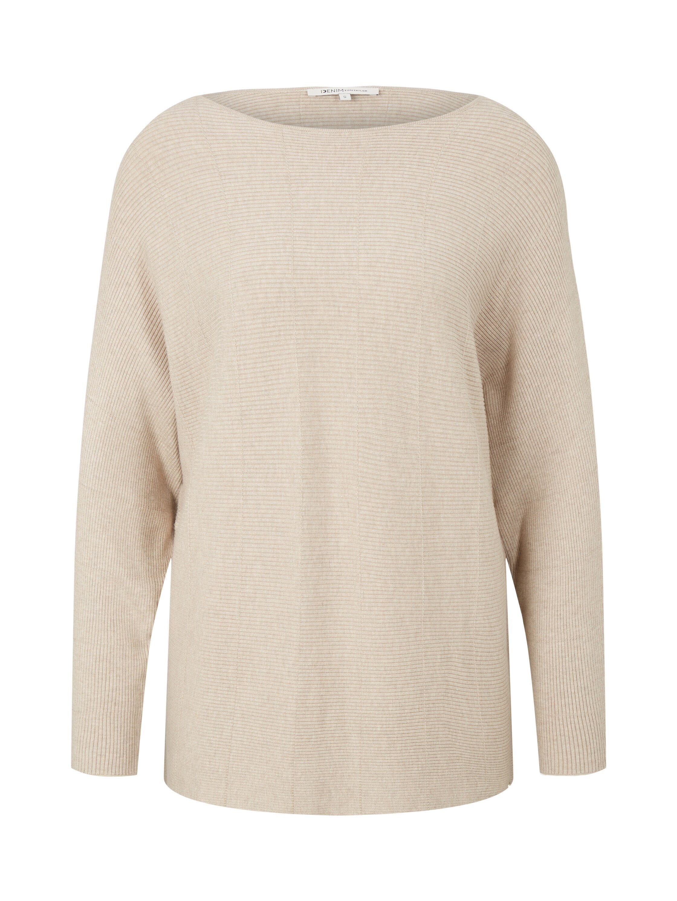 Tom Tailor Strickpullover mit U-Boot Ausschnitt und Fledermausärmeln