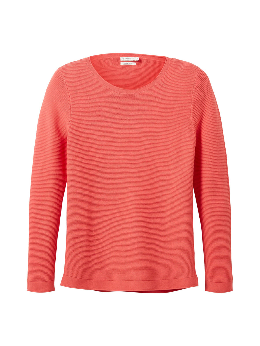 Tom Tailor Strickpullover mit Rundhalsausschnitt aus Baumwolle