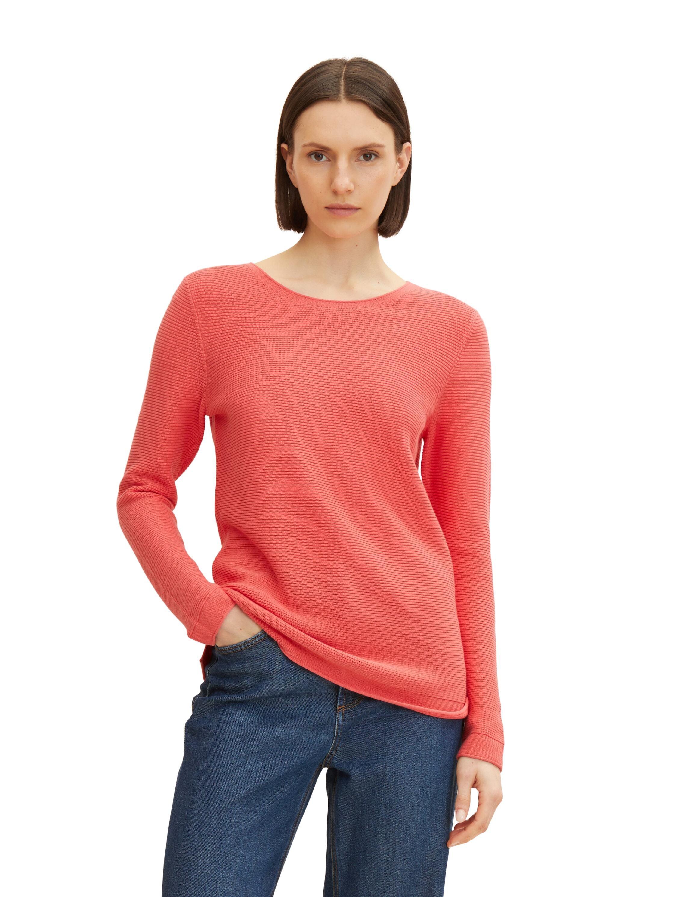 Tom Tailor Strickpullover mit Rundhalsausschnitt aus Baumwolle