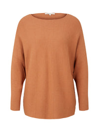 Tom Tailor Strickpullover mit U-Boot Ausschnitt und Fledermausärmeln