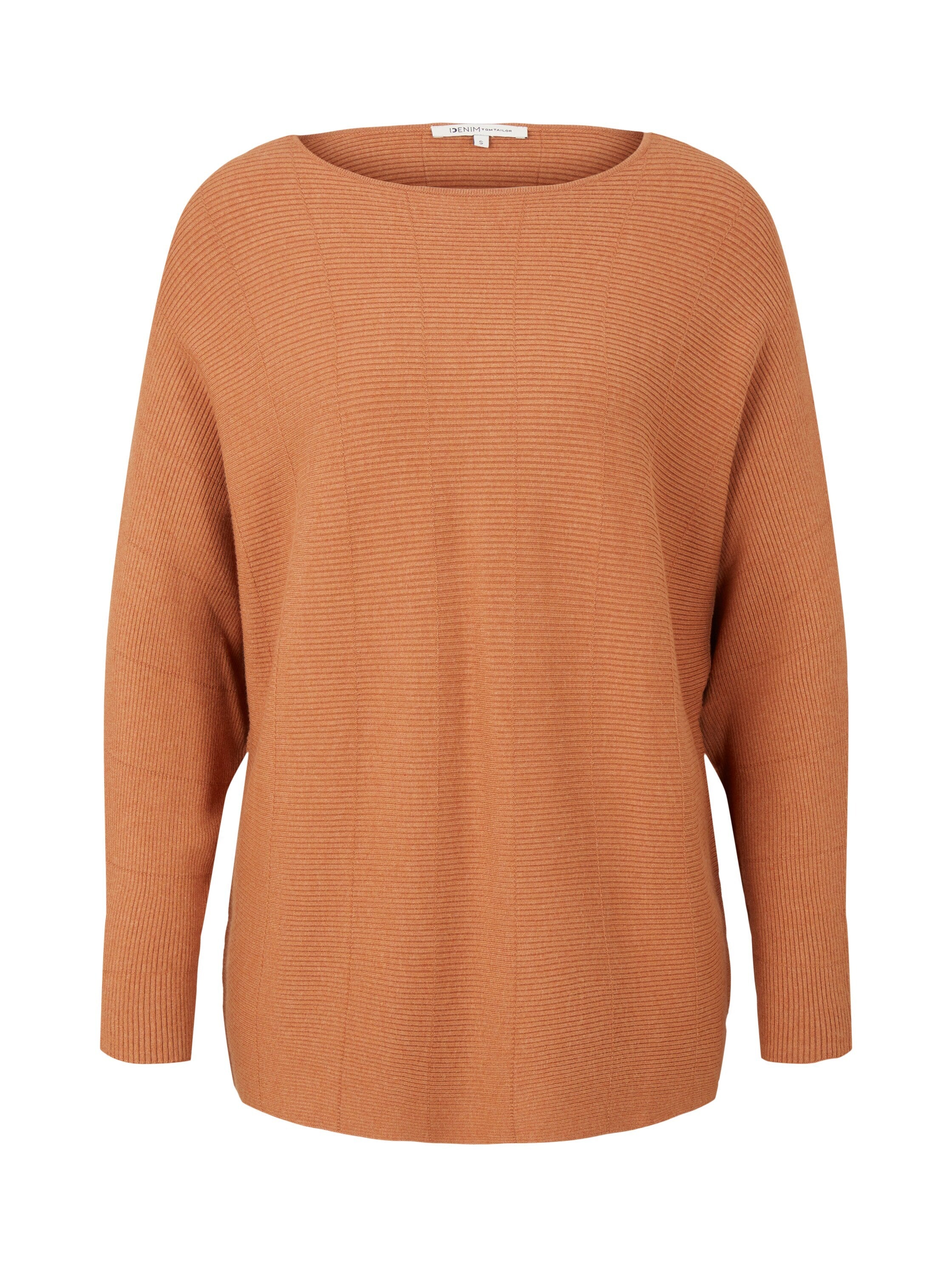 Tom Tailor Strickpullover mit U-Boot Ausschnitt und Fledermausärmeln
