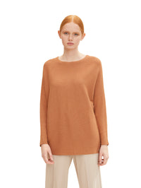 Tom Tailor Strickpullover mit U-Boot Ausschnitt und Fledermausärmeln
