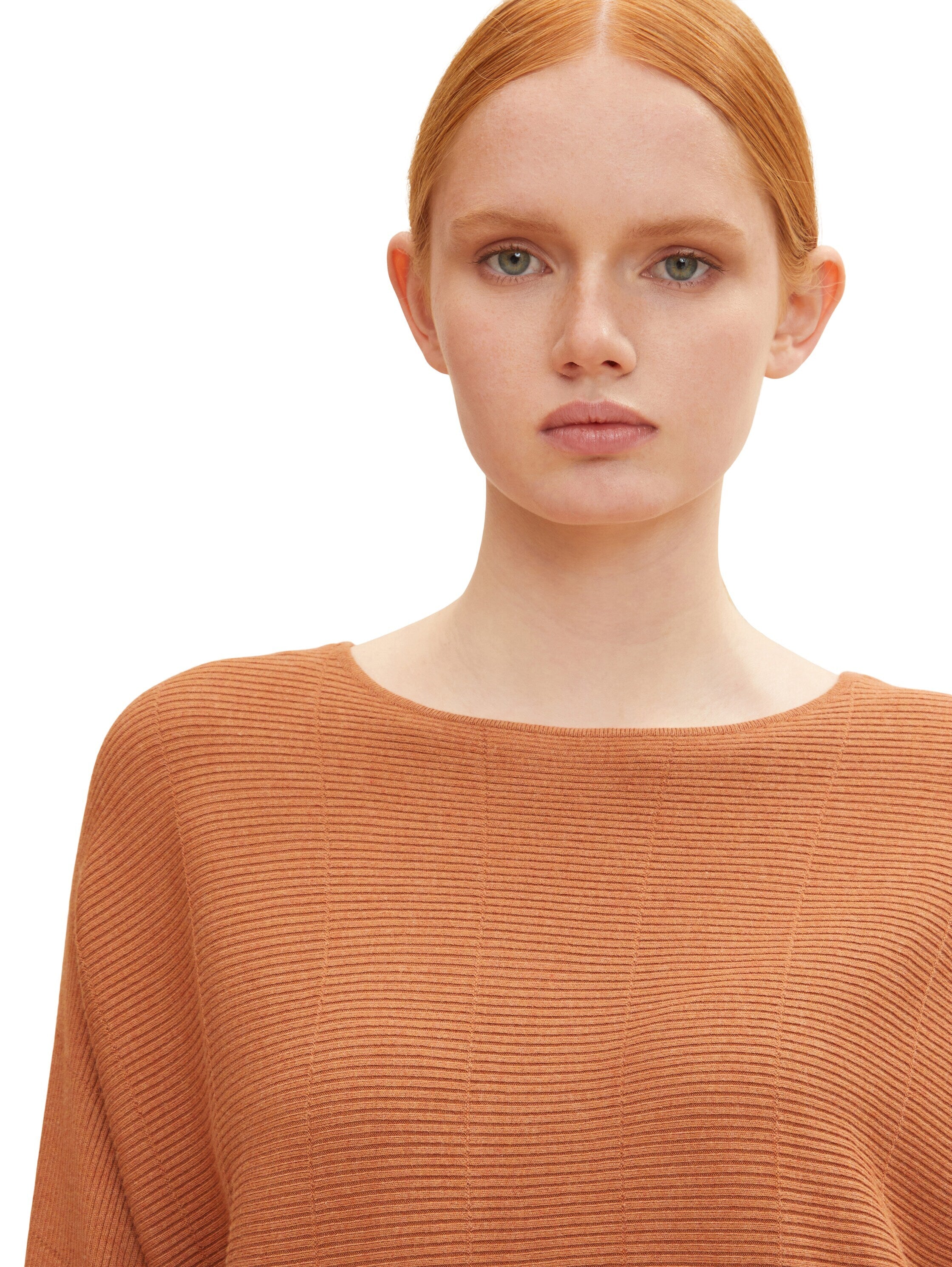 Tom Tailor Strickpullover mit U-Boot Ausschnitt und Fledermausärmeln
