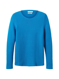 Tom Tailor Strickpullover mit Rundhalsausschnitt aus Baumwolle