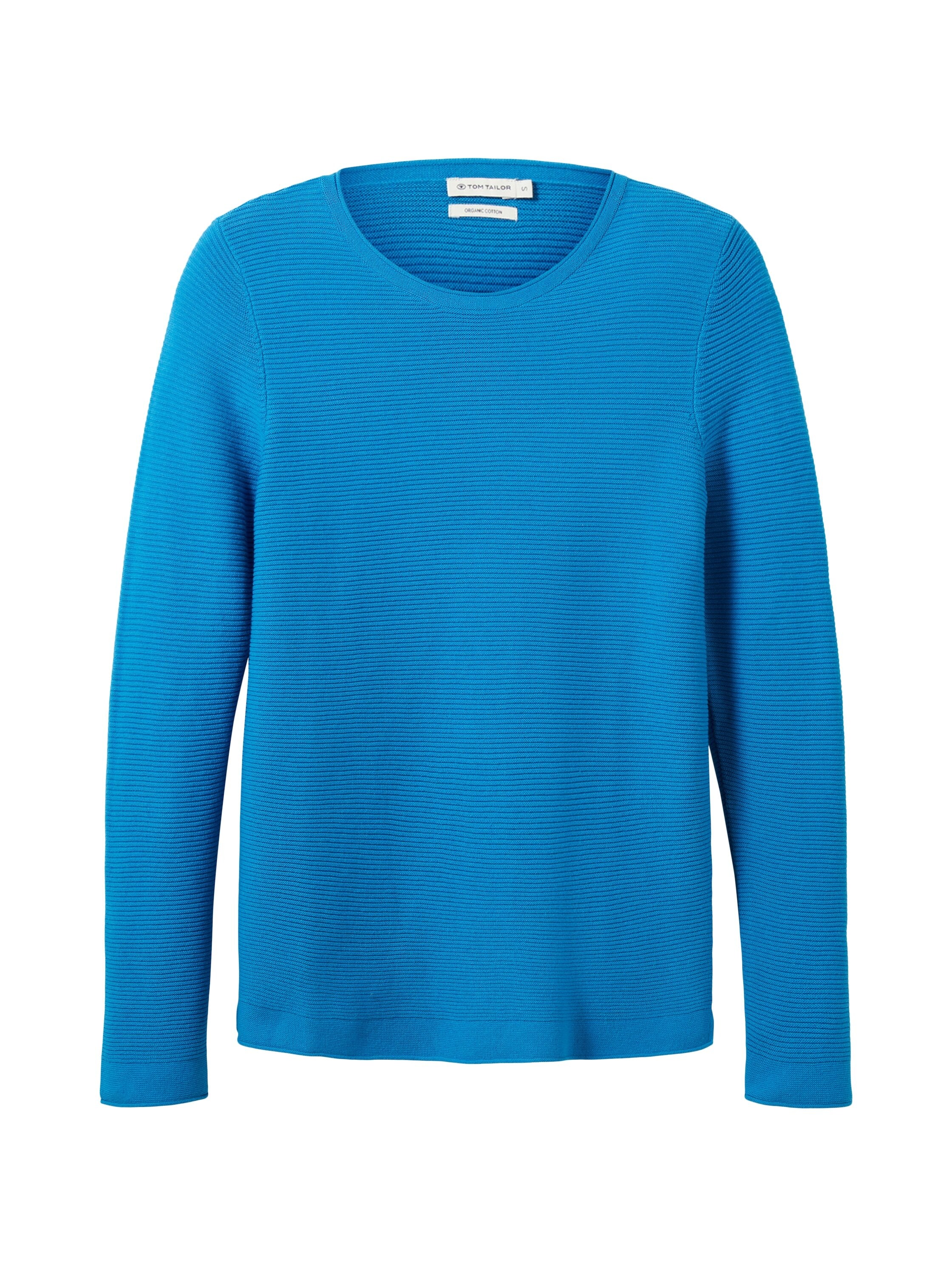 Tom Tailor Strickpullover mit Rundhalsausschnitt aus Baumwolle