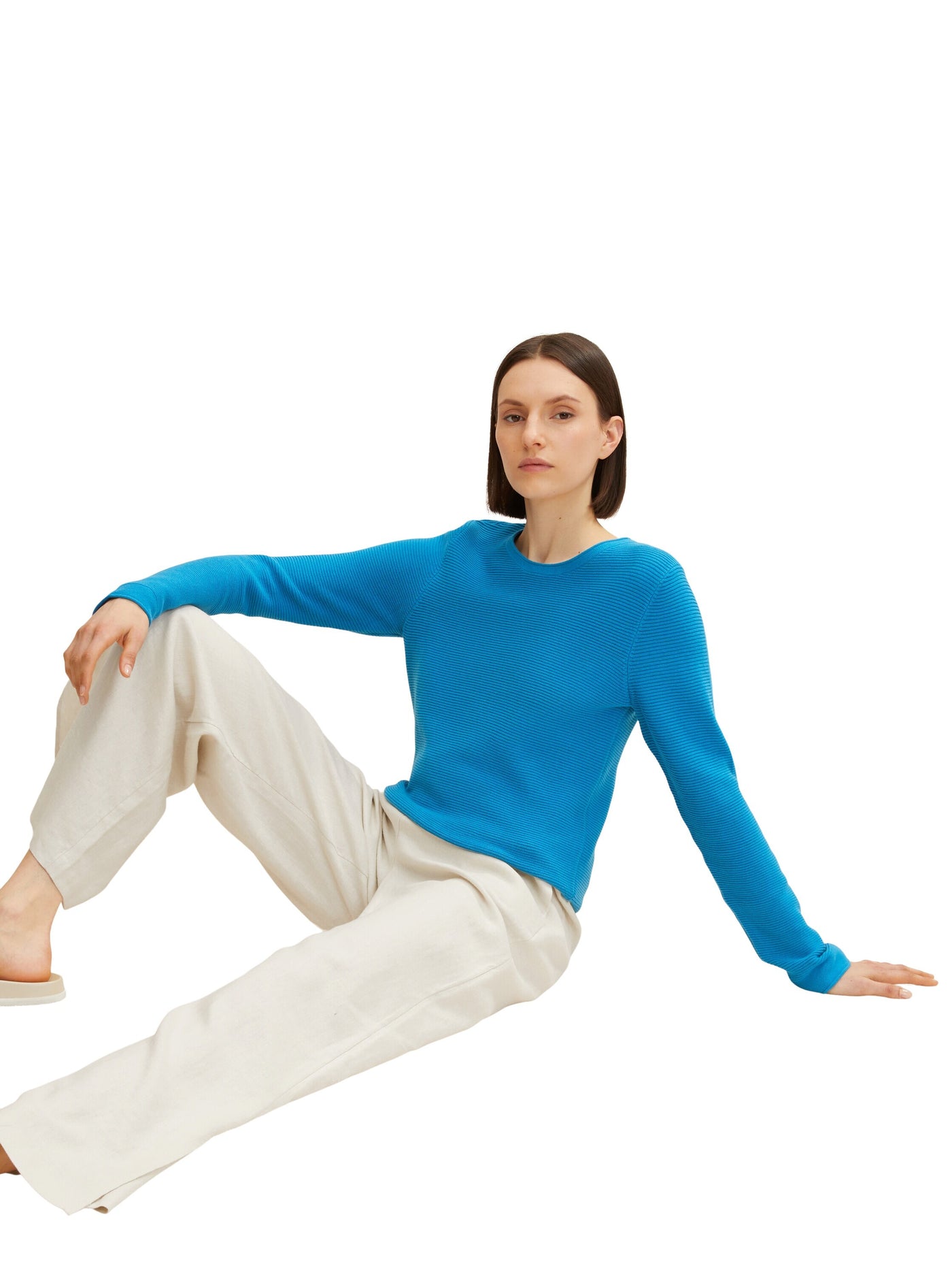 Tom Tailor Strickpullover mit Rundhalsausschnitt aus Baumwolle