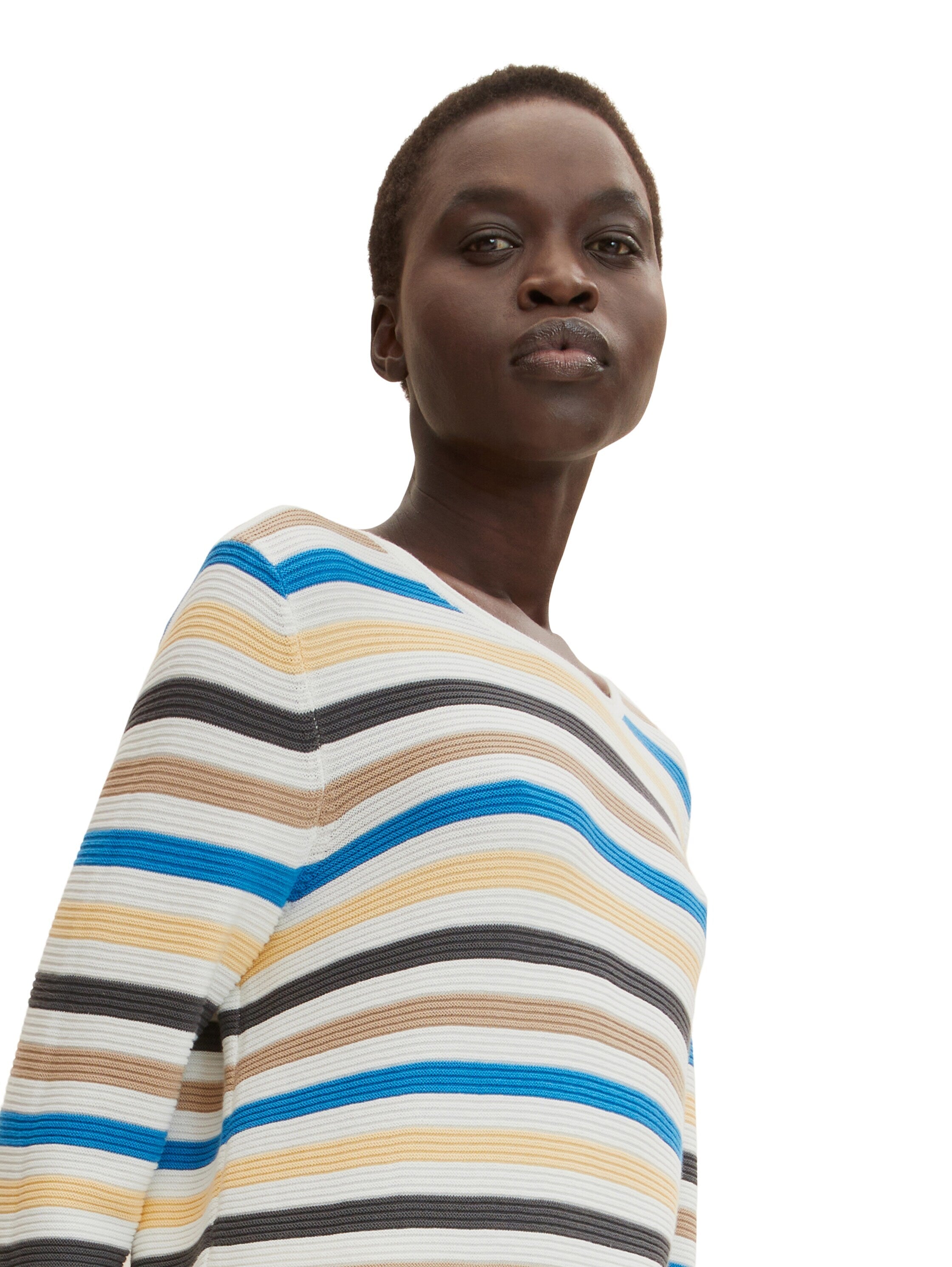 Tom Tailor Strickpullover mit Rundhalsausschnitt aus Baumwolle