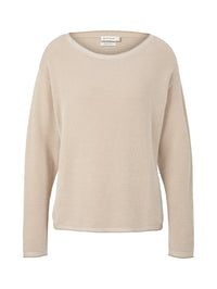 Tom Tailor Strickpullover mit Struktur und U-Boot Ausschnitt