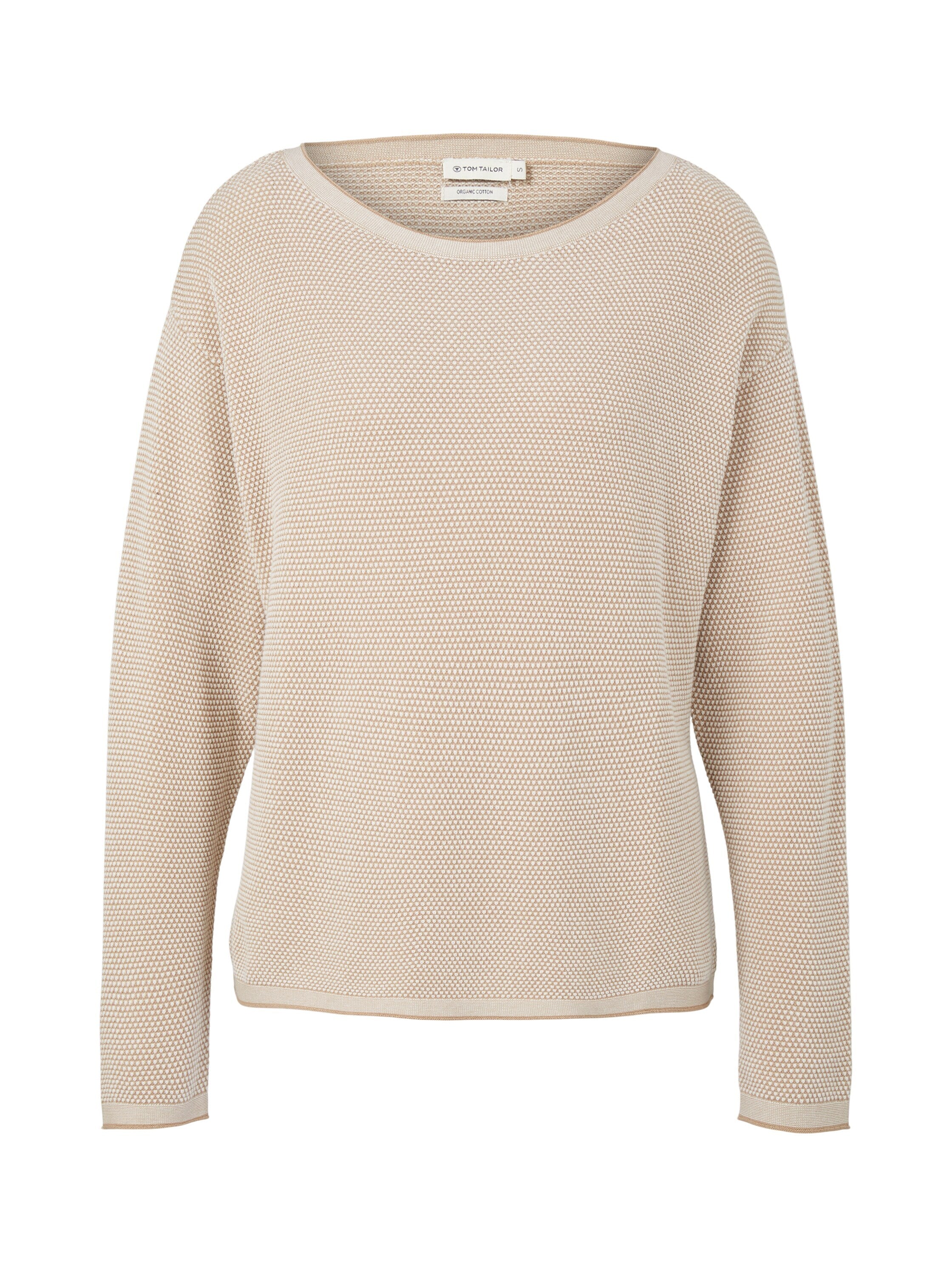 Tom Tailor Strickpullover mit Struktur und U-Boot Ausschnitt