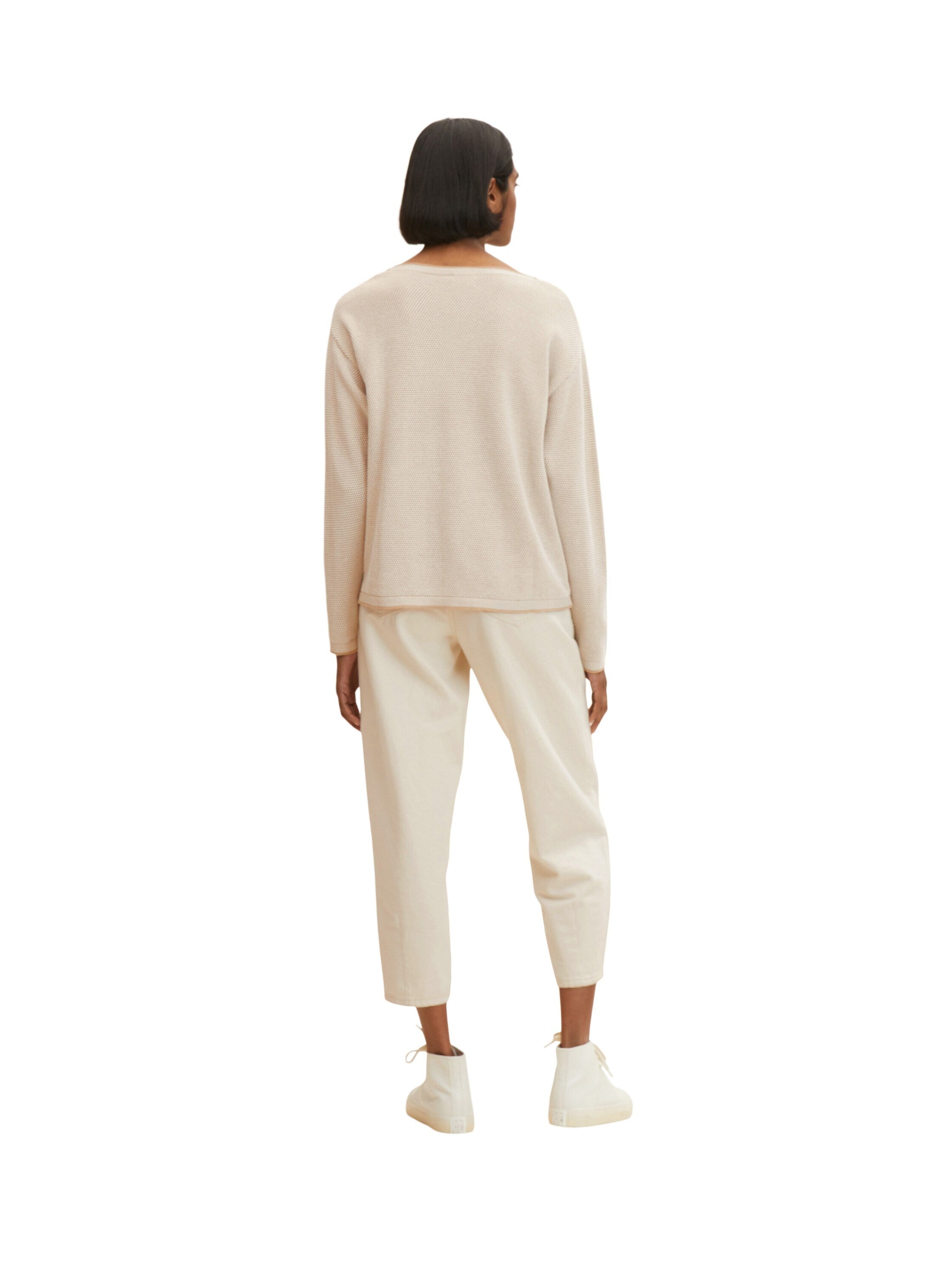 Tom Tailor Strickpullover mit Struktur und U-Boot Ausschnitt