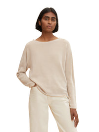 Tom Tailor Strickpullover mit Struktur und U-Boot Ausschnitt
