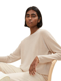 Tom Tailor Strickpullover mit Struktur und U-Boot Ausschnitt