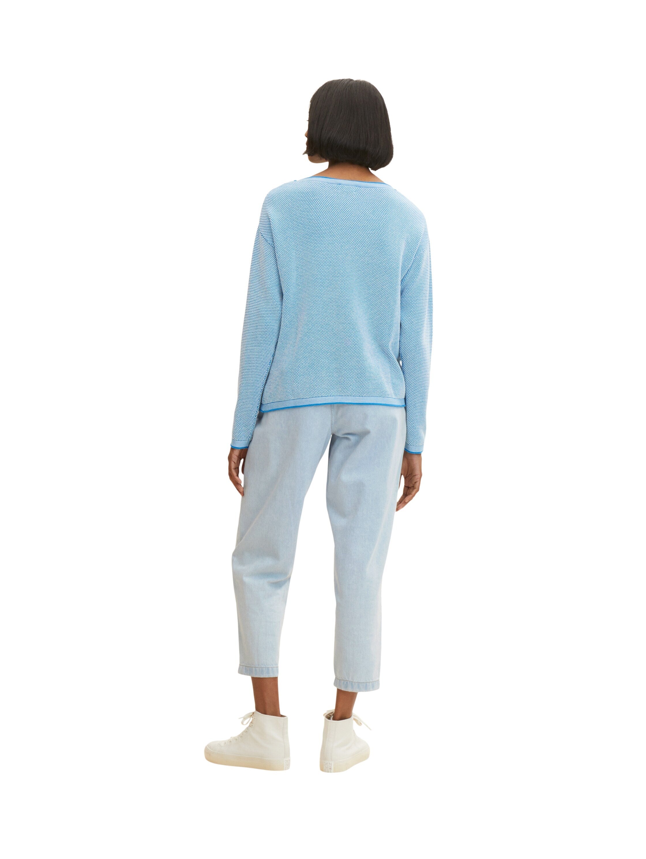 Tom Tailor Strickpullover mit Struktur und U-Boot Ausschnitt
