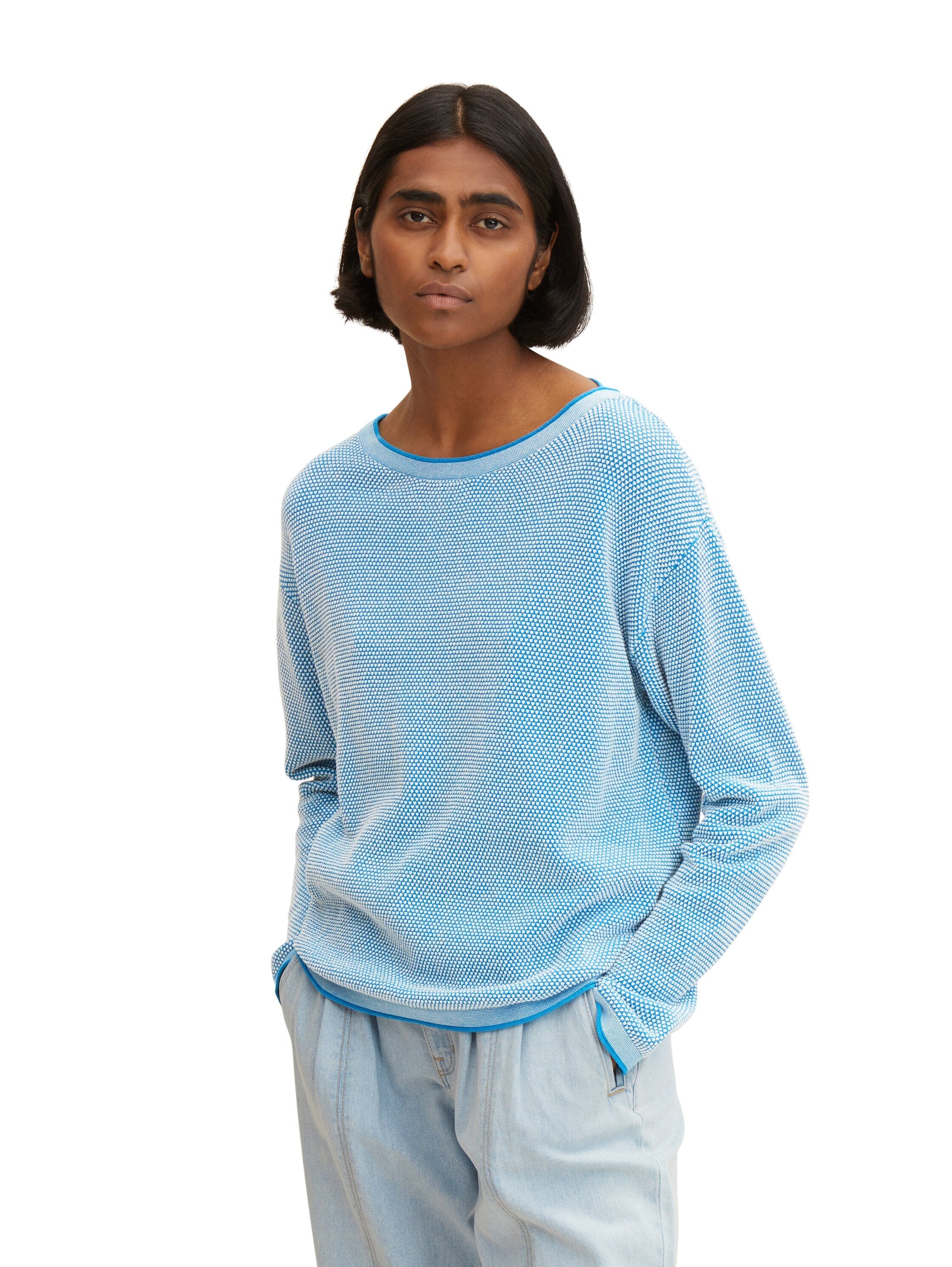 Tom Tailor Strickpullover mit Struktur und U-Boot Ausschnitt