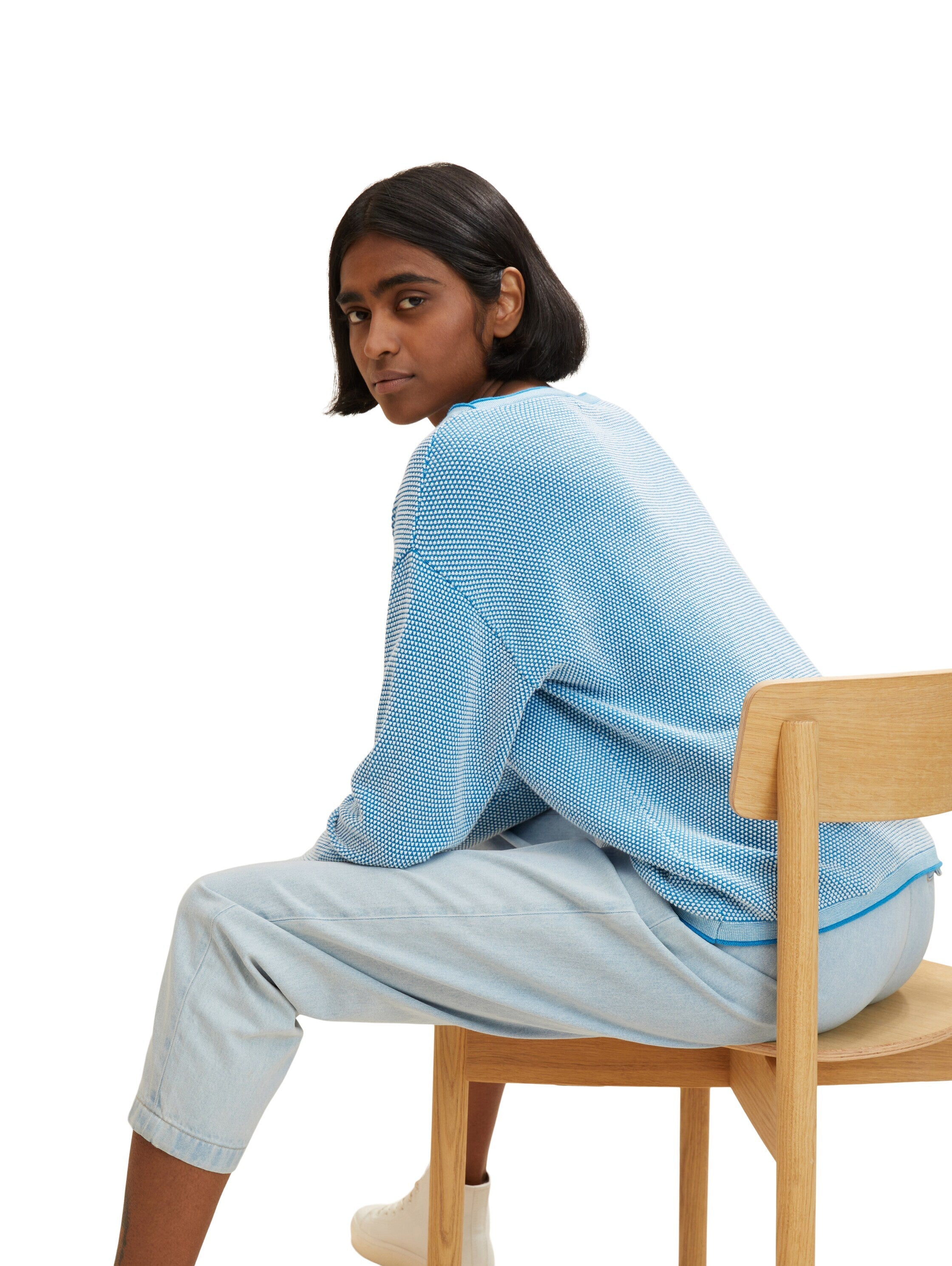 Tom Tailor Strickpullover mit Struktur und U-Boot Ausschnitt