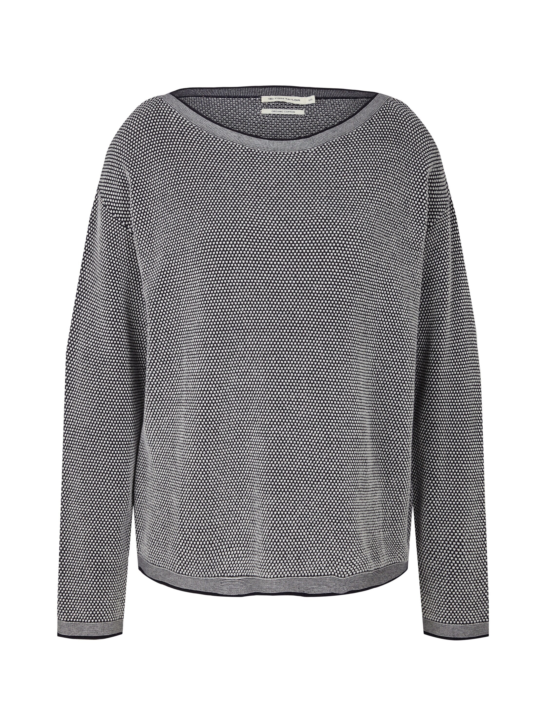 Tom Tailor Strickpullover mit Struktur und U-Boot Ausschnitt