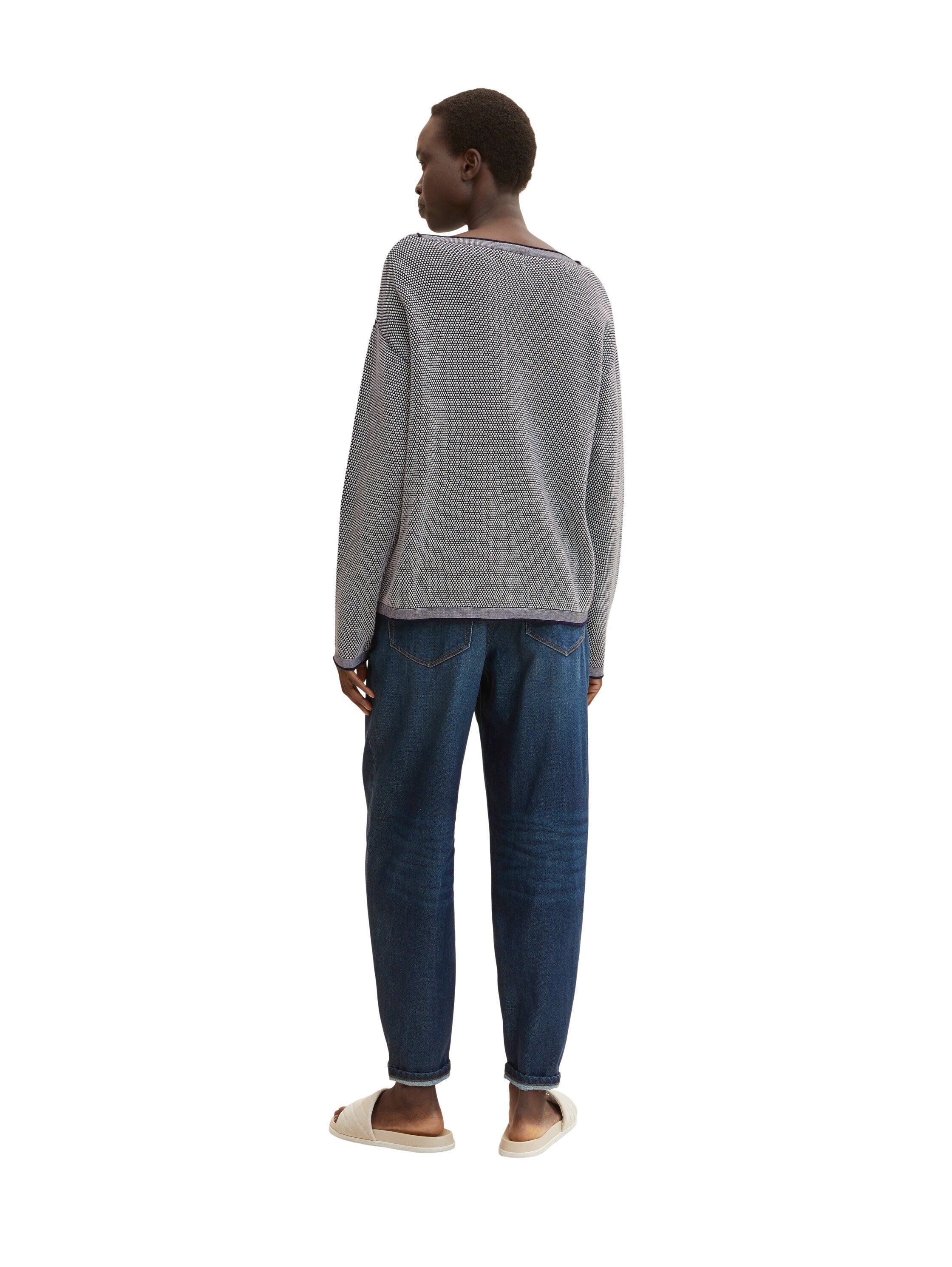 Tom Tailor Strickpullover mit Struktur und U-Boot Ausschnitt