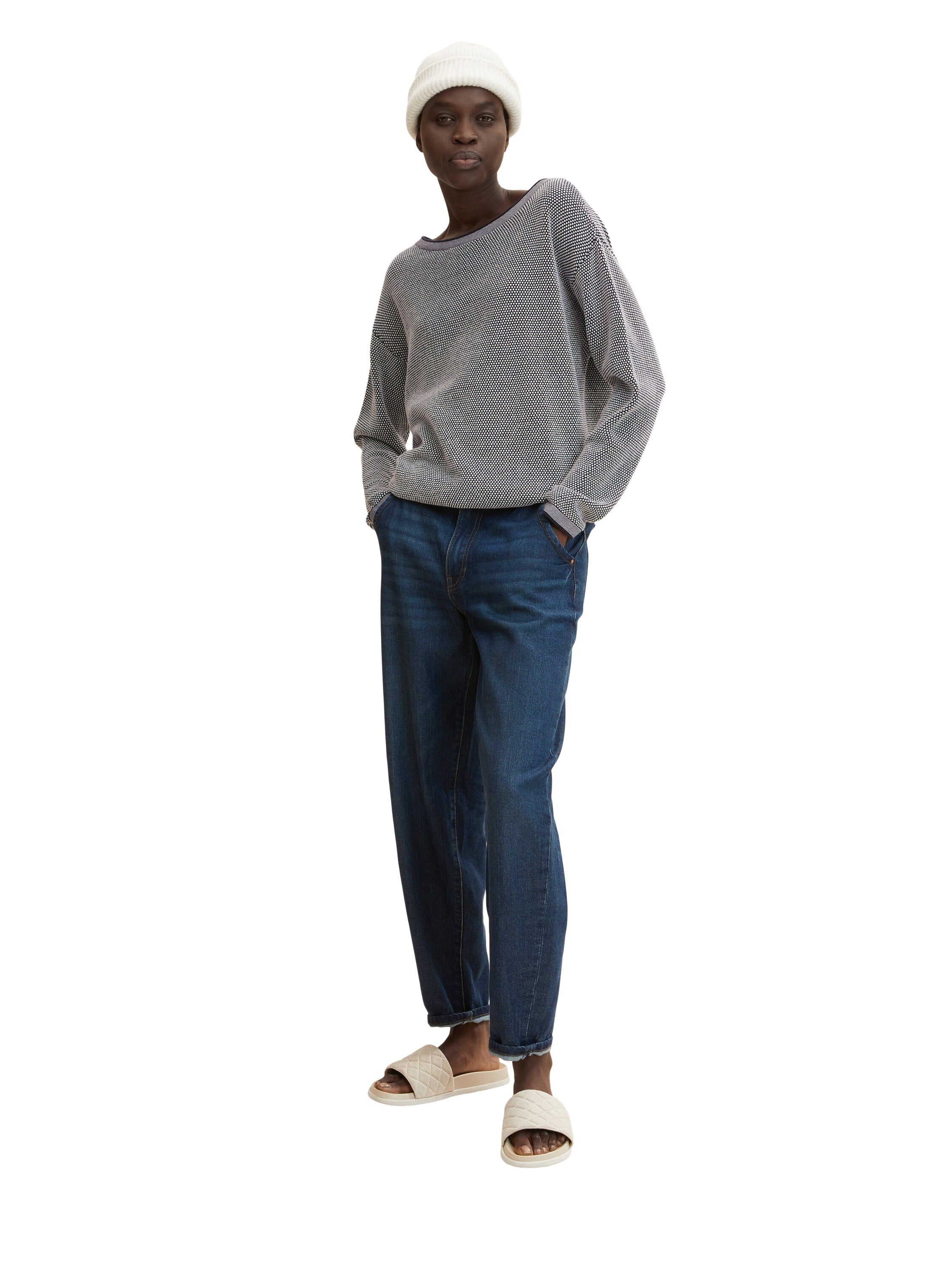 Tom Tailor Strickpullover mit Struktur und U-Boot Ausschnitt