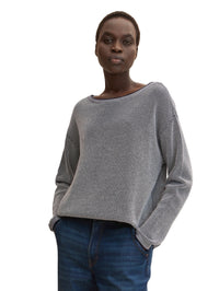 Tom Tailor Strickpullover mit Struktur und U-Boot Ausschnitt