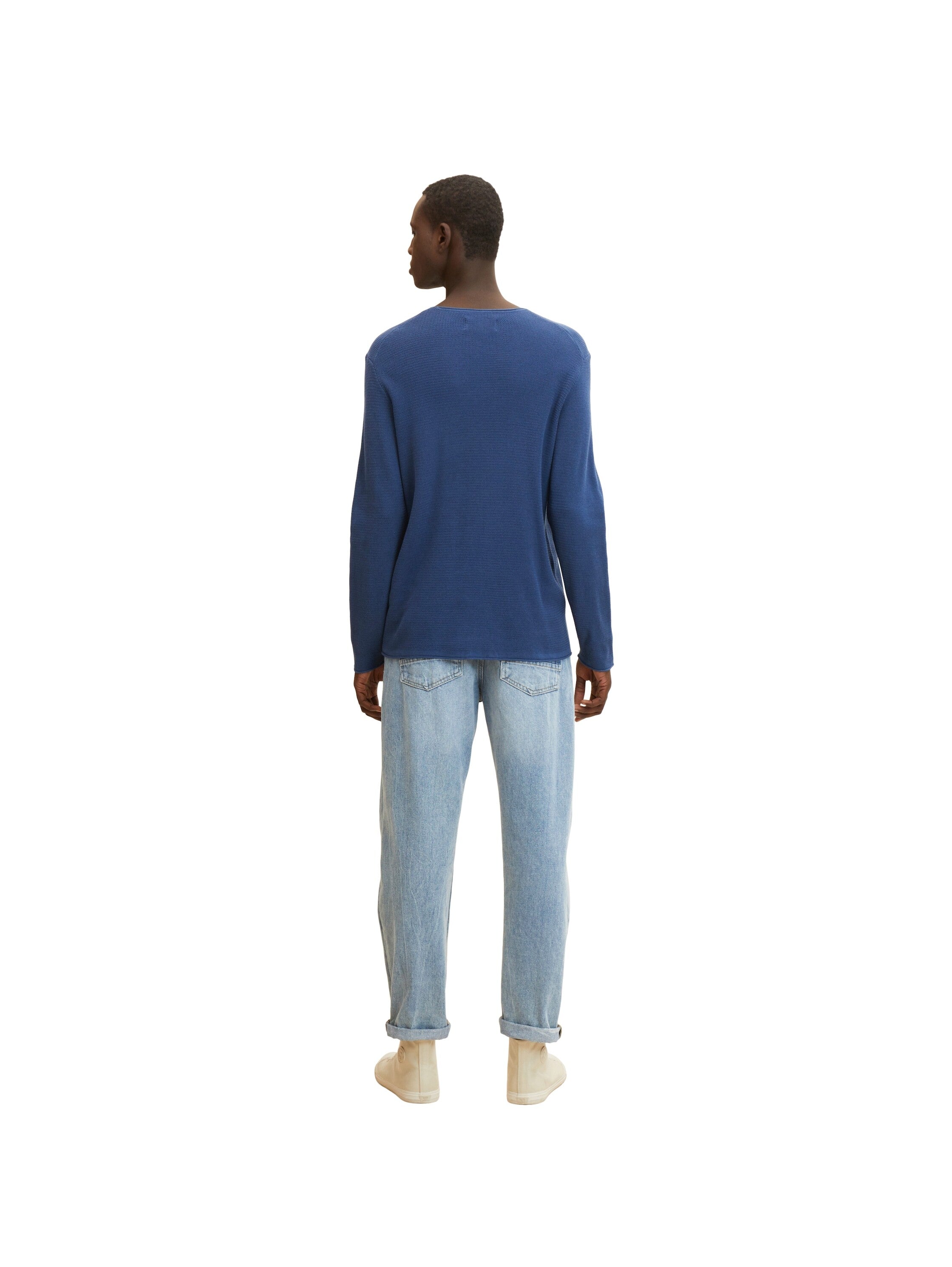 Tom Tailor Strukturierter Basic-Pullover mit Rundhalsausschnitt