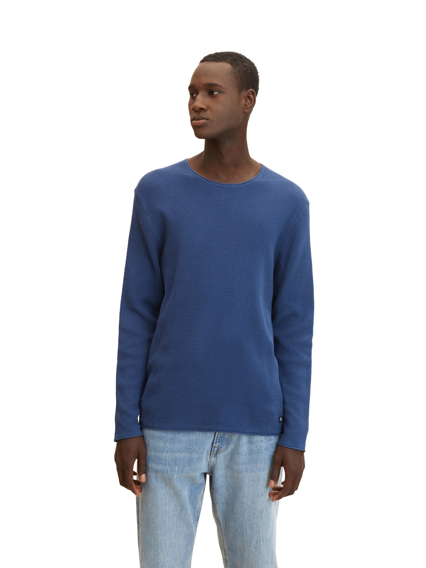 Tom Tailor Strukturierter Basic-Pullover mit Rundhalsausschnitt