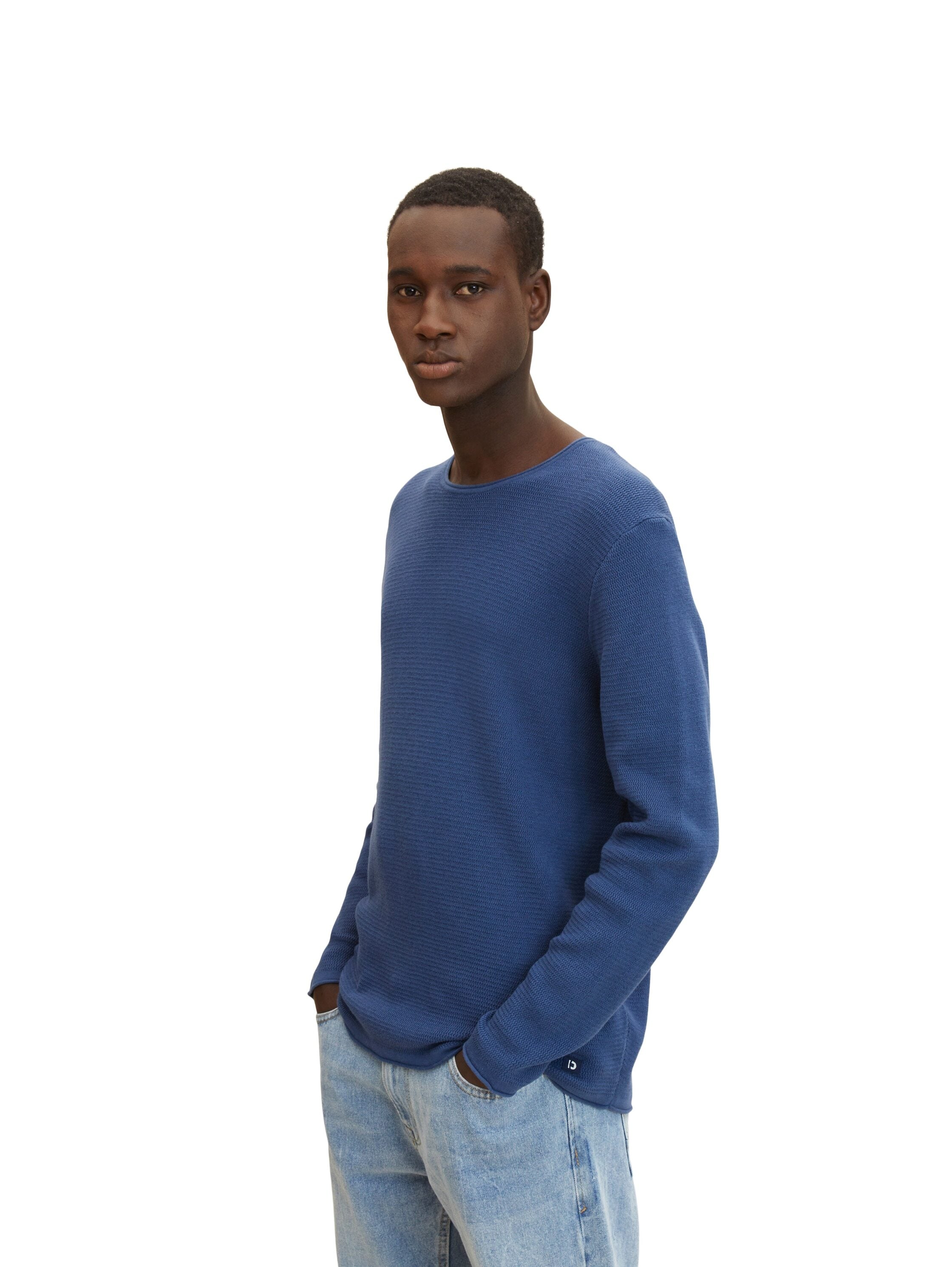 Tom Tailor Strukturierter Basic-Pullover mit Rundhalsausschnitt