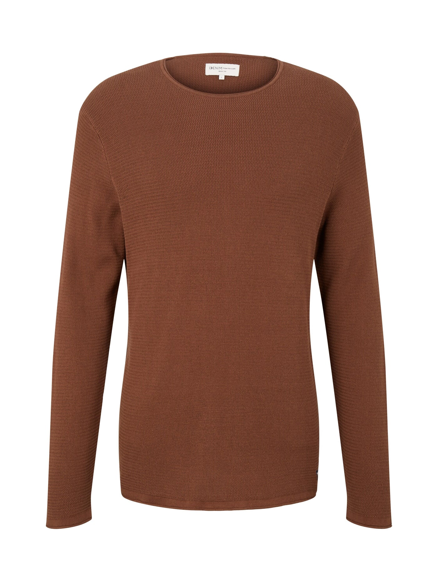 Tom Tailor Strukturierter Basic-Pullover mit Rundhalsausschnitt