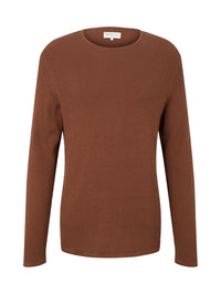 Tom Tailor Strukturierter Basic-Pullover mit Rundhalsausschnitt
