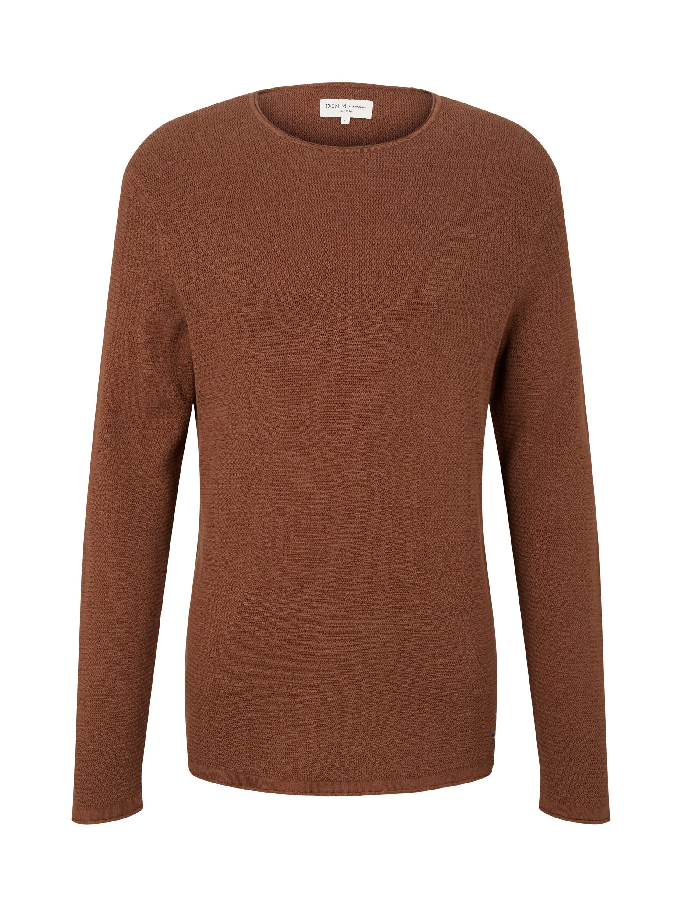 Tom Tailor Strukturierter Basic-Pullover mit Rundhalsausschnitt
