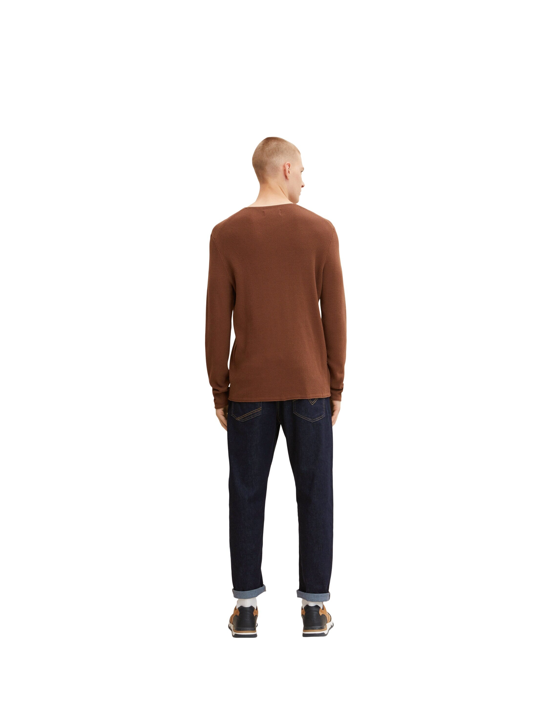 Tom Tailor Strukturierter Basic-Pullover mit Rundhalsausschnitt