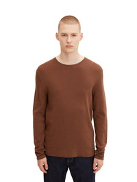 Tom Tailor Strukturierter Basic-Pullover mit Rundhalsausschnitt