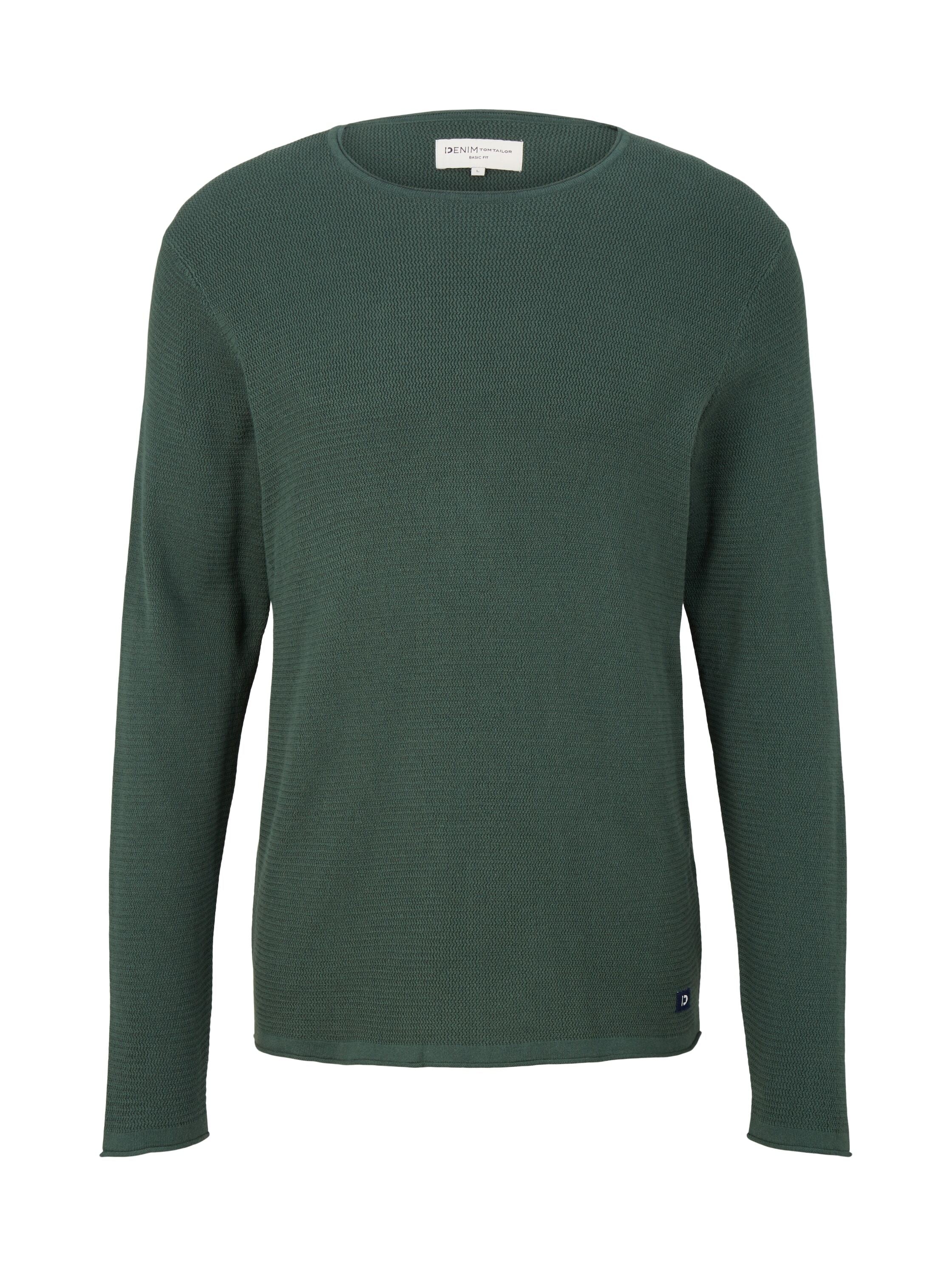 Tom Tailor Strukturierter Basic-Pullover mit Rundhalsausschnitt