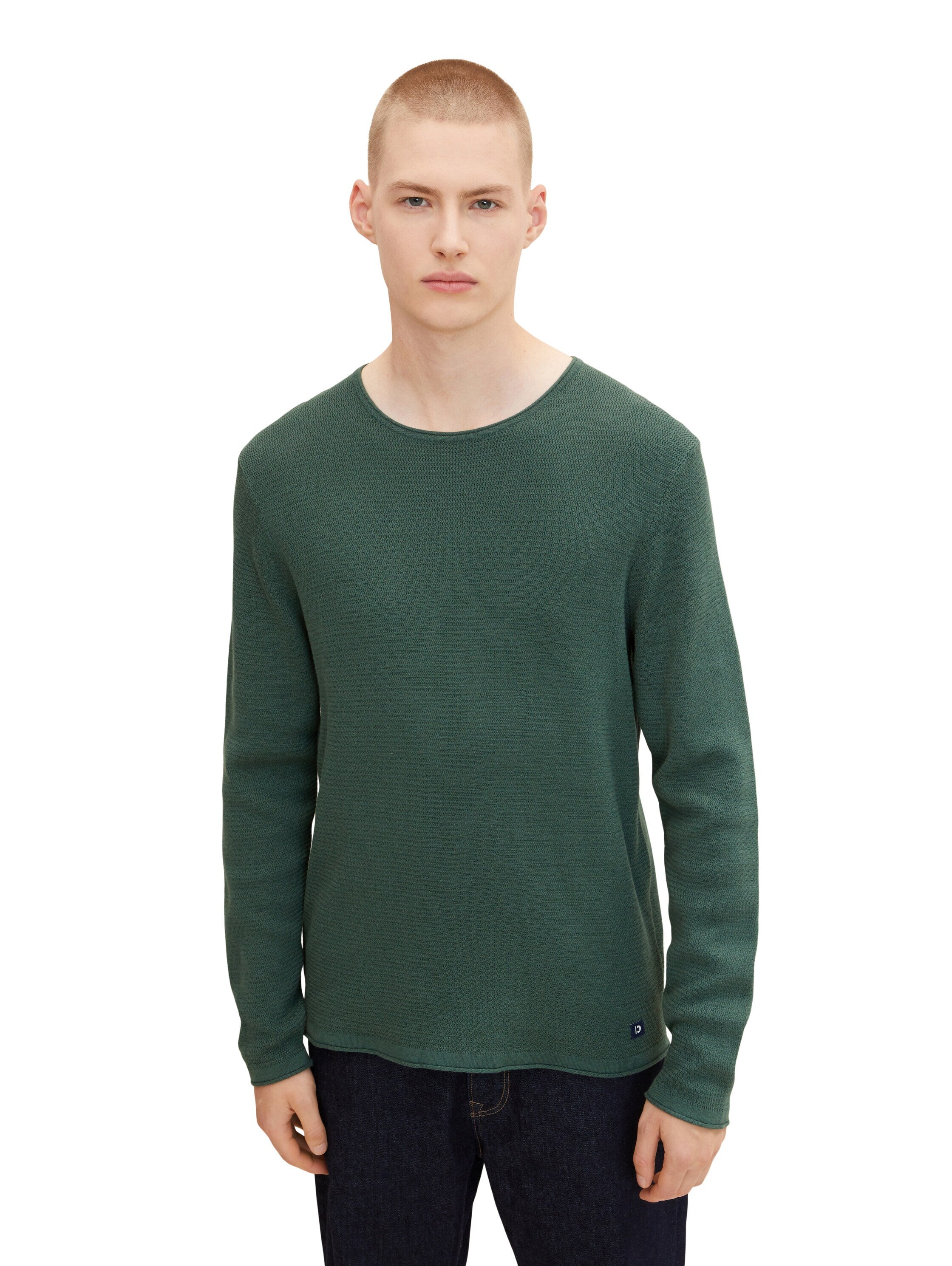Tom Tailor Strukturierter Basic-Pullover mit Rundhalsausschnitt