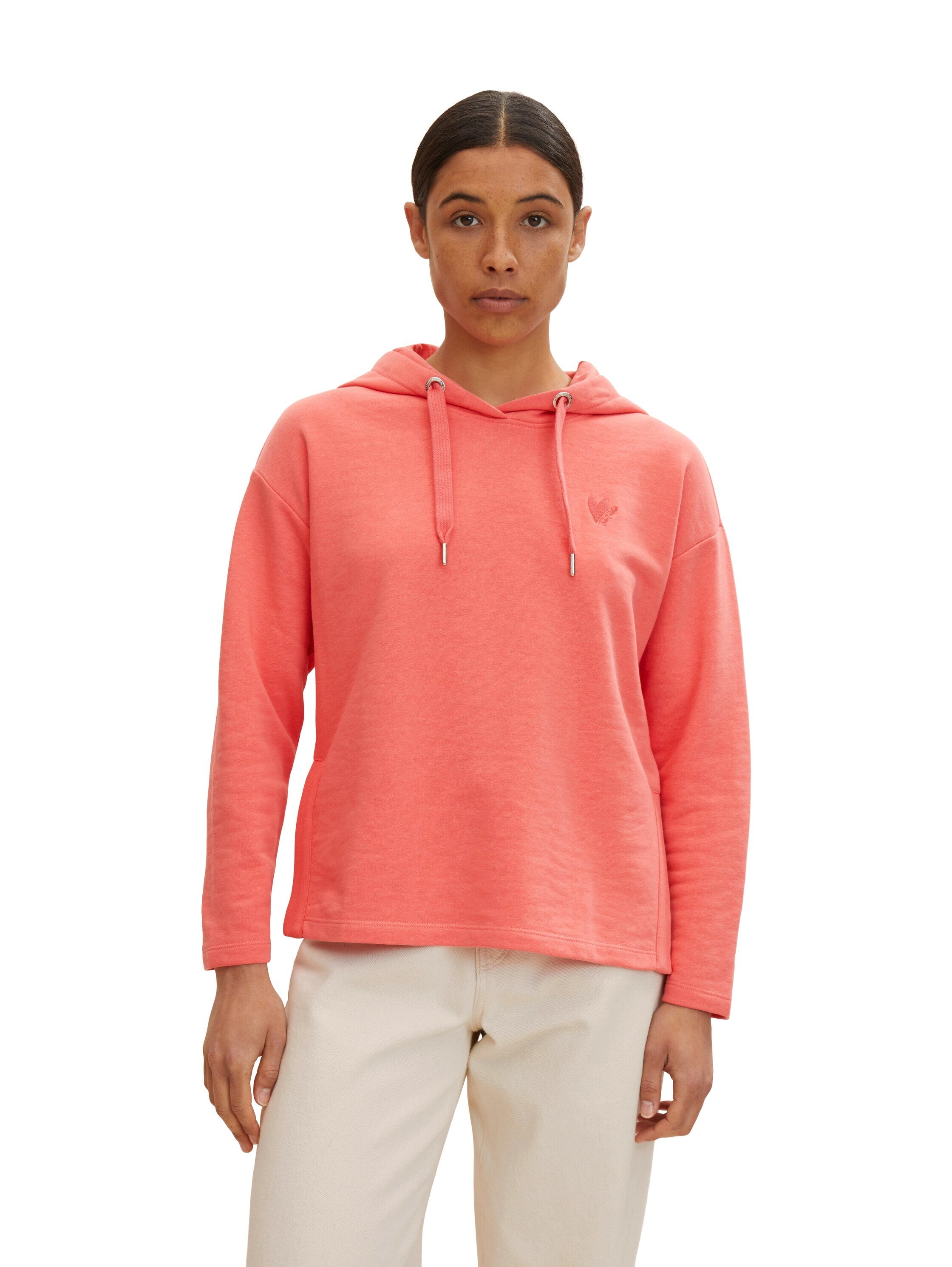 Tom Tailor Hoodie mit Stickerei und Kapuze aus Bio-Baumwolle